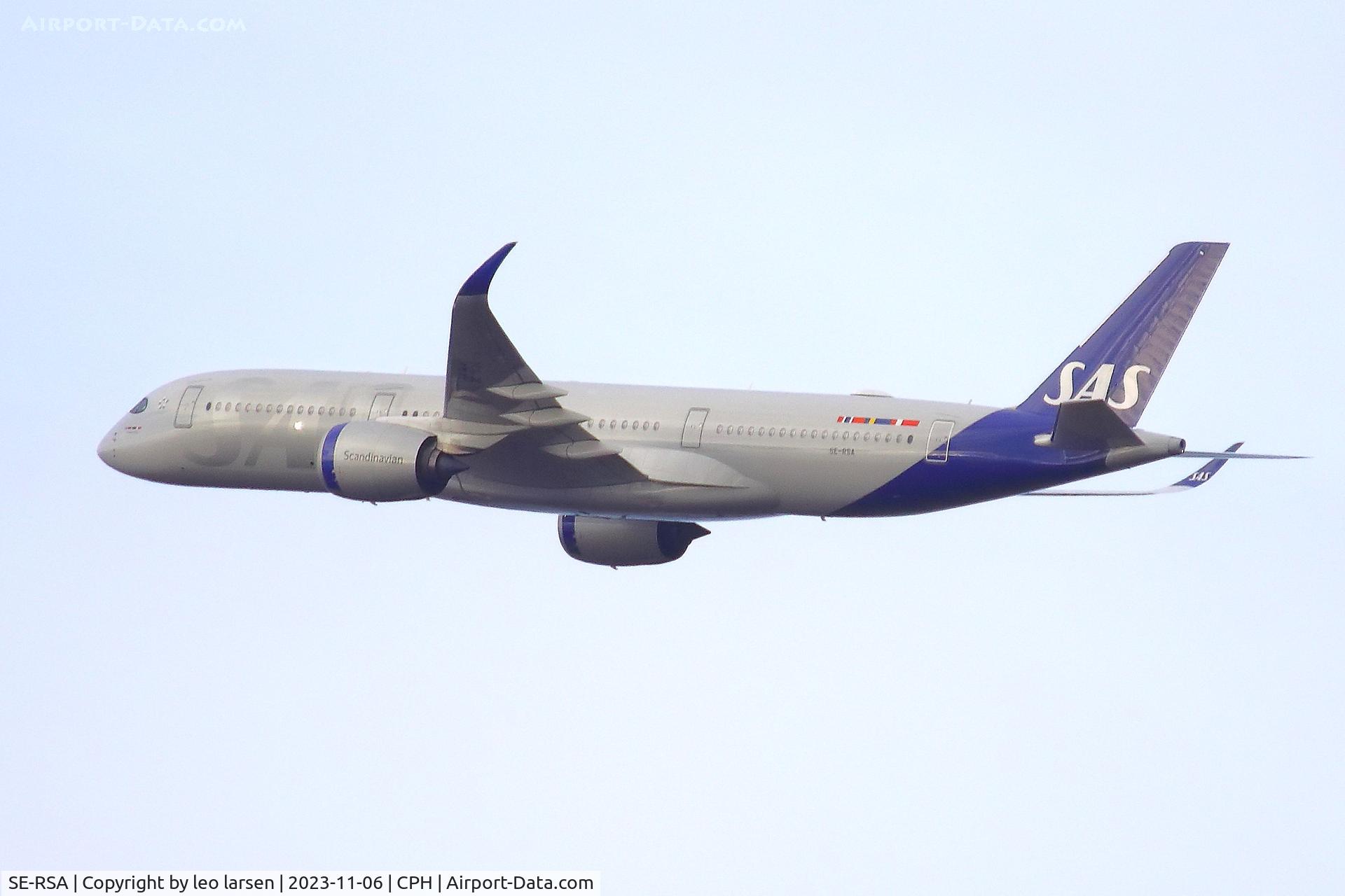 SE-RSA, 2019 Airbus A350-941 C/N 358, Copenhagen 6.11.2023. Goodbye flight leaving SAS fleet.