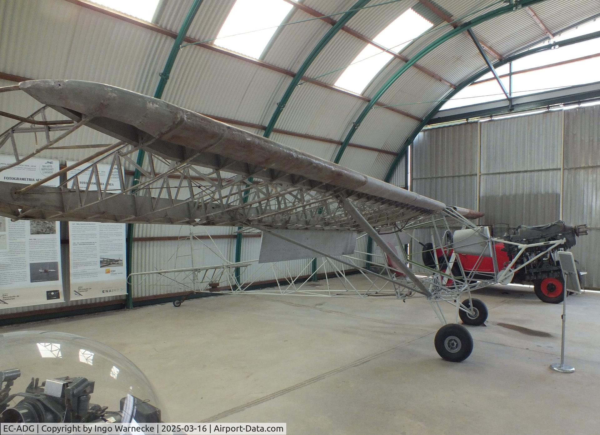 EC-ADG, Auster J-1 Autocrat C/N 2216, Auster J-1A Autocrat (minus outer skin/most of cabin interior) at the FPAC (Fundació Parc Aeronàutic de Catalunya) Museu Aeronàutic de Catalunya at Sabadell airport