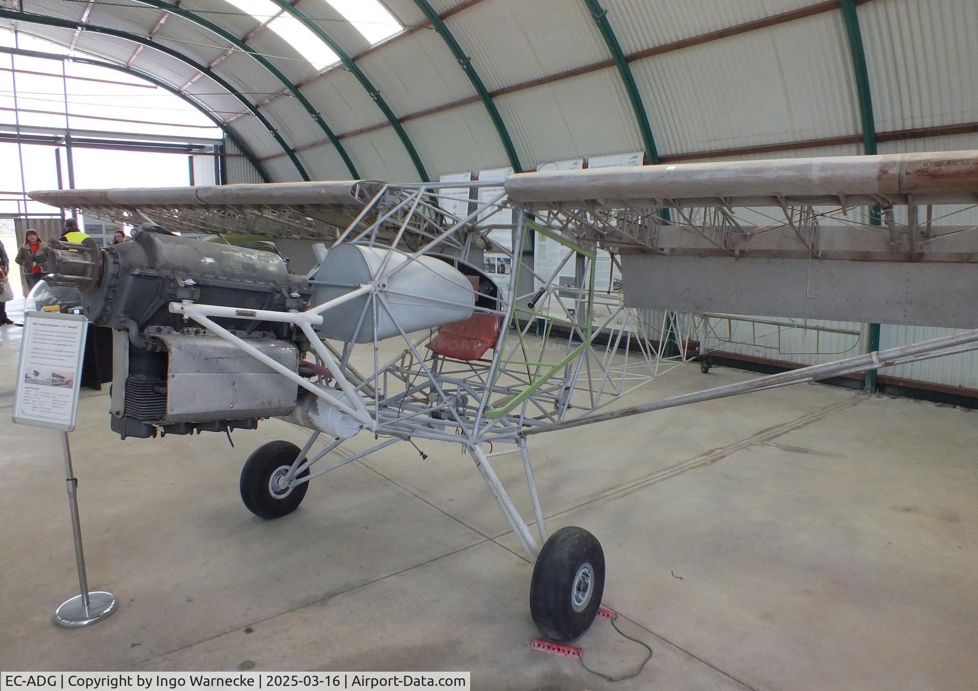 EC-ADG, Auster J-1 Autocrat C/N 2216, Auster J-1A Autocrat (minus outer skin/most of cabin interior) at the FPAC (Fundació Parc Aeronàutic de Catalunya) Museu Aeronàutic de Catalunya at Sabadell airport