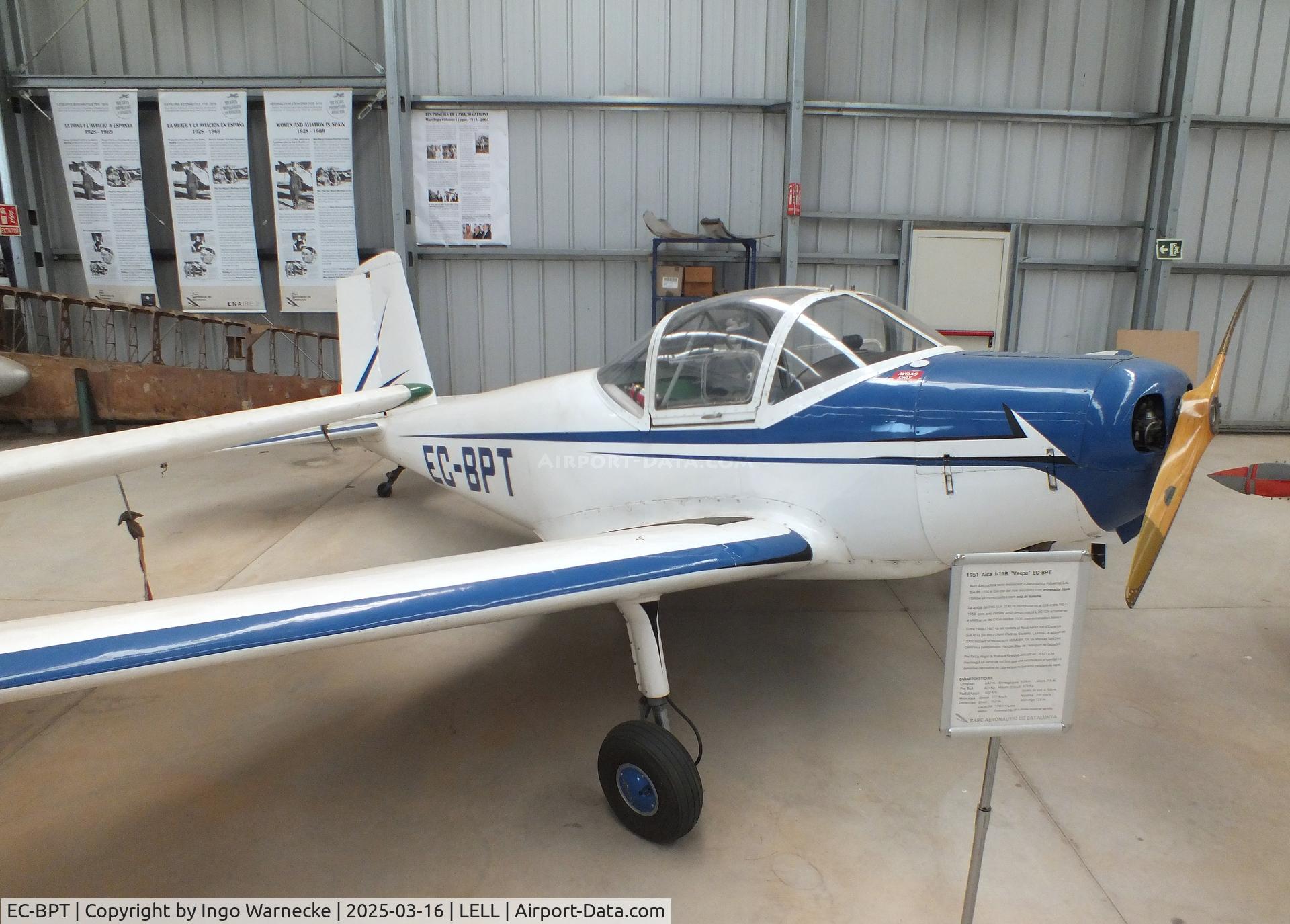 EC-BPT, AISA I-11B Peque C/N 214, AISA I-11B Peque at the FPAC (Fundació Parc Aeronàutic de Catalunya) Museu Aeronàutic de Catalunya at Sabadell airport