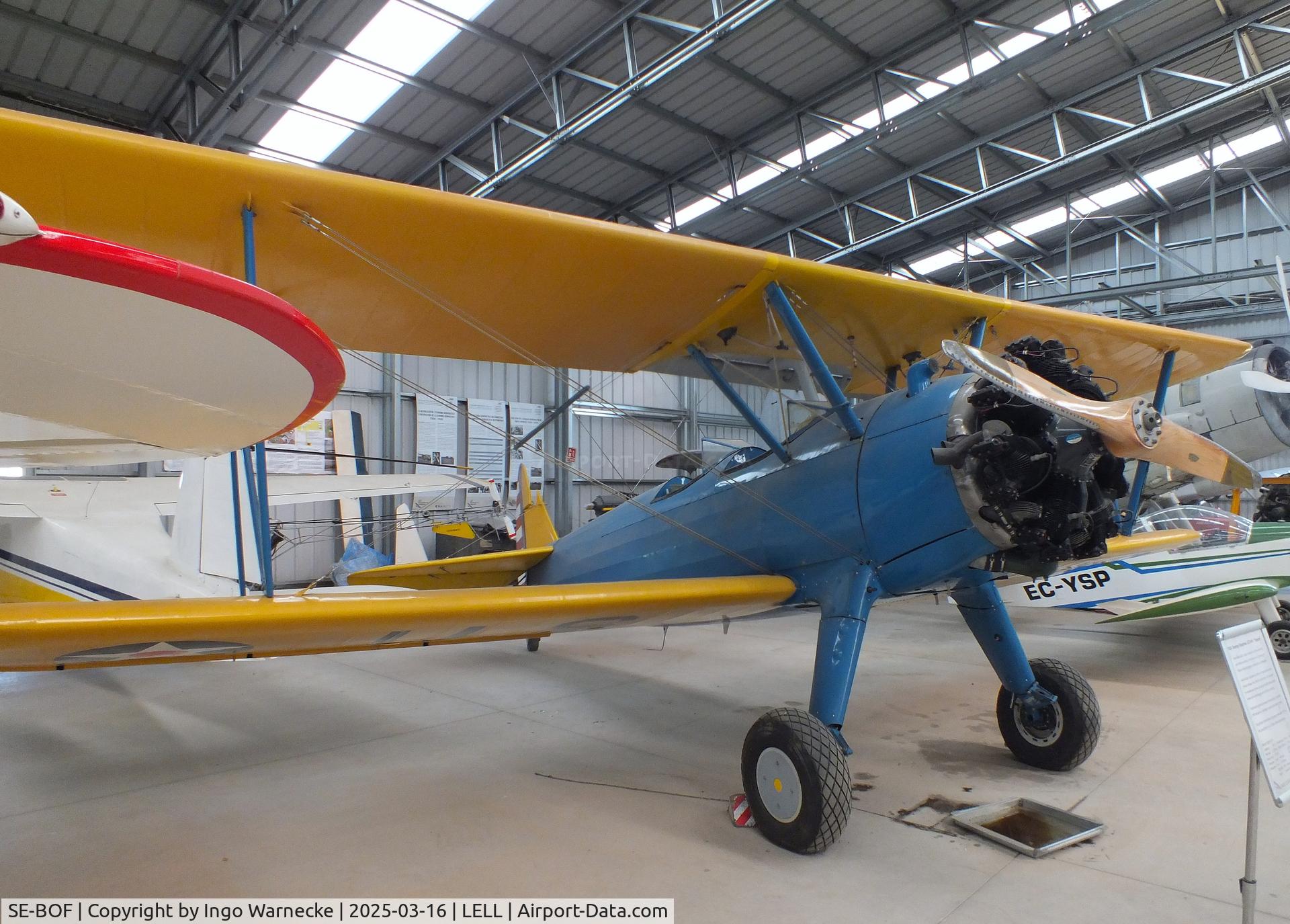SE-BOF, 1941 Boeing PT-13B Kaydet C/N 75-862, Boeing (Stearman) A75 / PT-13B Kaydet at the FPAC (Fundació Parc Aeronàutic de Catalunya) Museu Aeronàutic de Catalunya at Sabadell airport