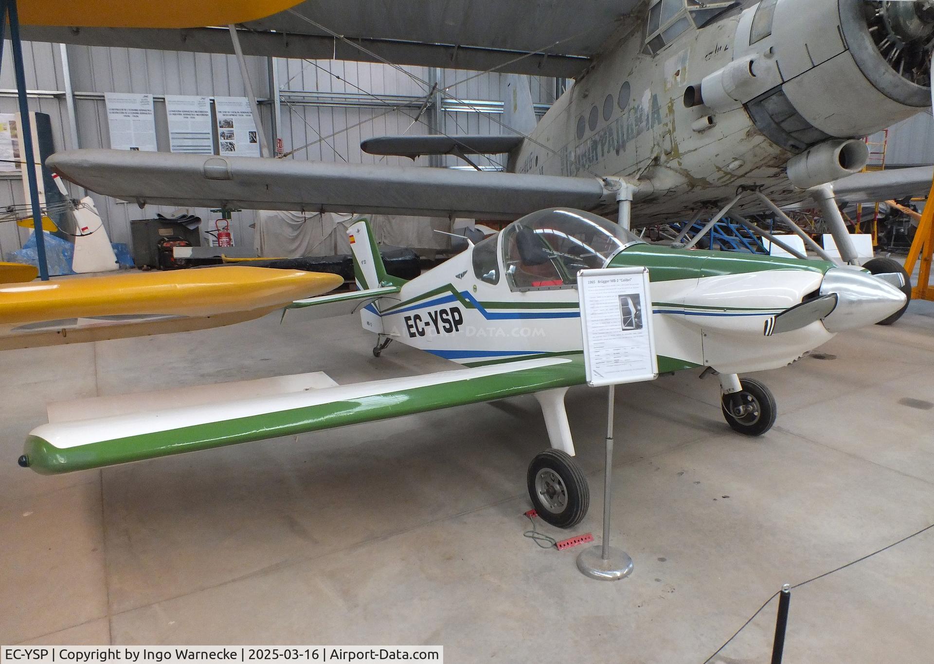 EC-YSP, 2001 Brugger MB-2 Colibri C/N 1-82, Brügger MB-2 Colibri at the FPAC (Fundació Parc Aeronàutic de Catalunya) Museu Aeronàutic de Catalunya at Sabadell airport