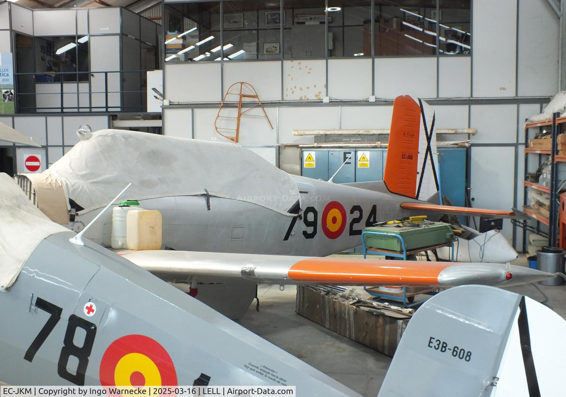 EC-JKM, 1959 Beech T-34A Mentor Mentor C/N BG-368, Beech T-34A Mentor (minus engine) being restored at the FPAC (Fundació Parc Aeronàutic de Catalunya) Museu Aeronàutic de Catalunya at Sabadell airport