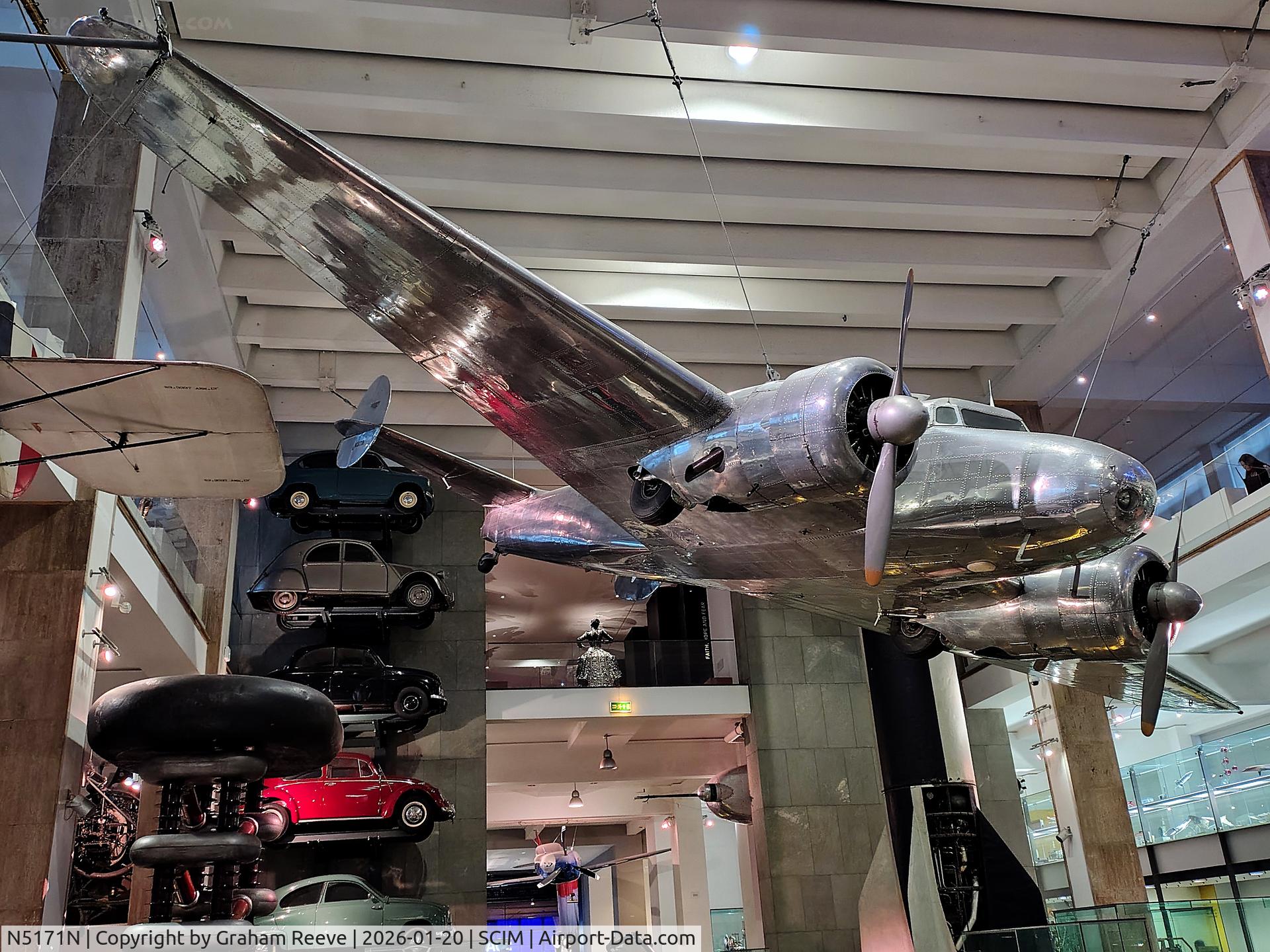 N5171N, Lockheed Electra 10-A C/N 1037, On display at the Science Museum London.