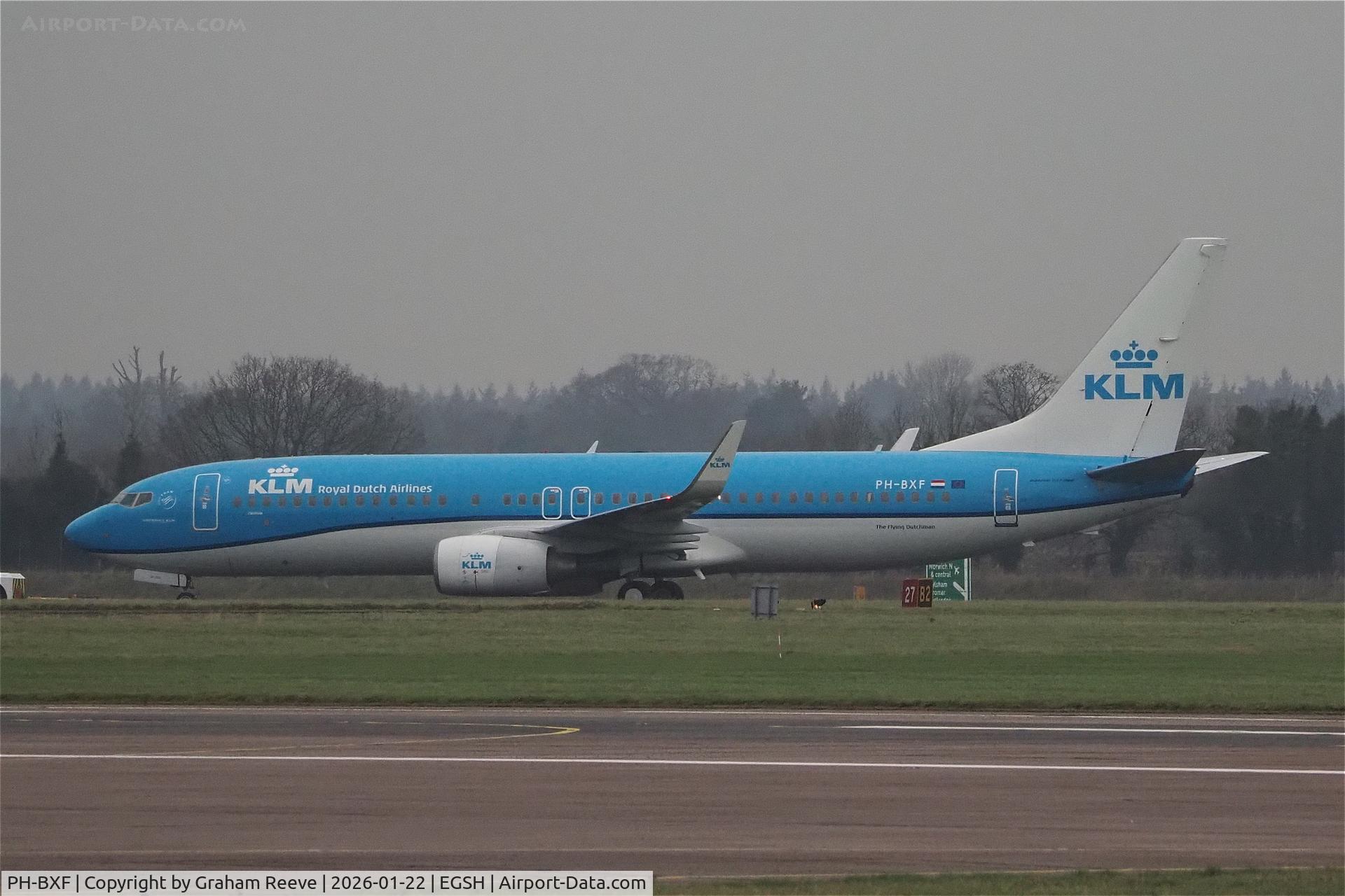 PH-BXF, 2000 Boeing 737-8K2 C/N 29596, Under tow at Norwich.
