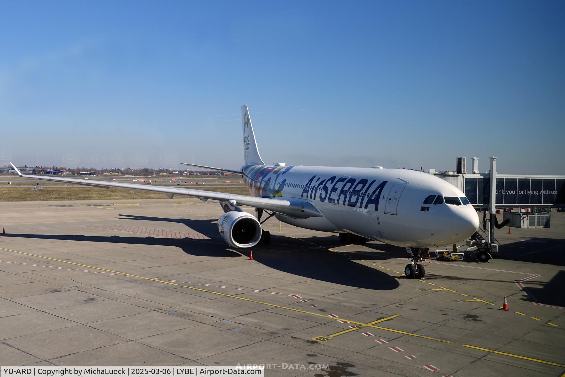 YU-ARD, 2013 Airbus 330-243 C/N 1486, At Nikola Tesla (with EXPO 2027 stickers)