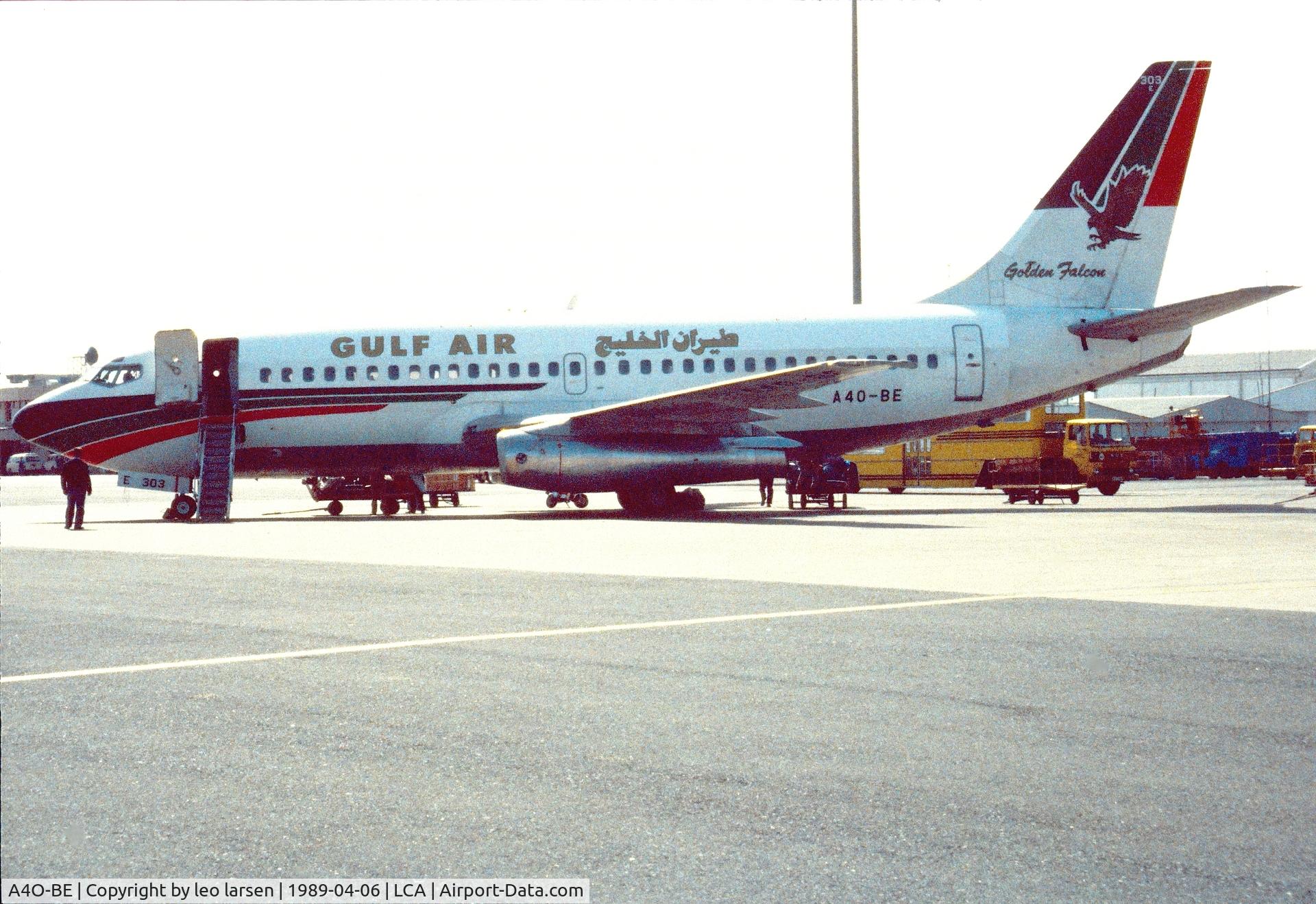 A4O-BE, 1977 Boeing 737-2P6 C/N 21357, Larnaca 6.4.1989