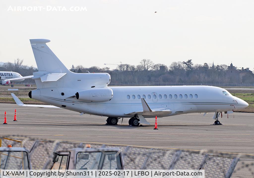 LX-VAM, 2011 Dassault Falcon 7X C/N 119, Parked at the General Aviation area...
