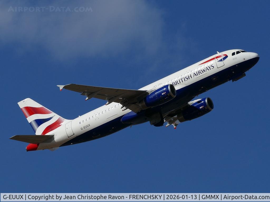 G-EUUX, 2008 Airbus A320-232 C/N 3550, BA2811 take off to London LGW