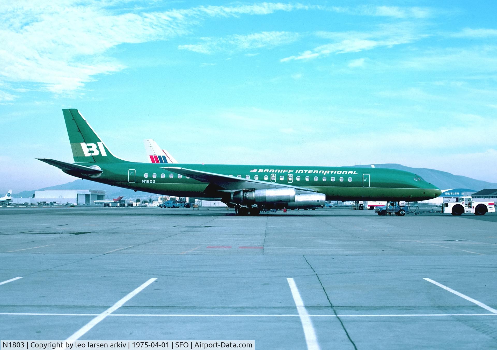 N1803, 1967 Douglas DC-8-62 C/N 45895, SFO 4.1975
