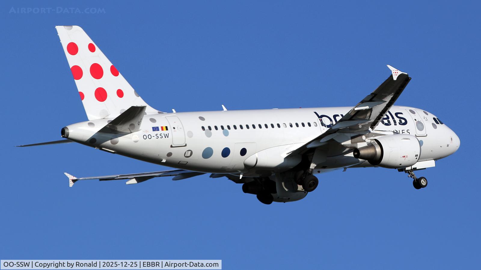 OO-SSW, 2007 Airbus A319-111 C/N 3255, at ebbr