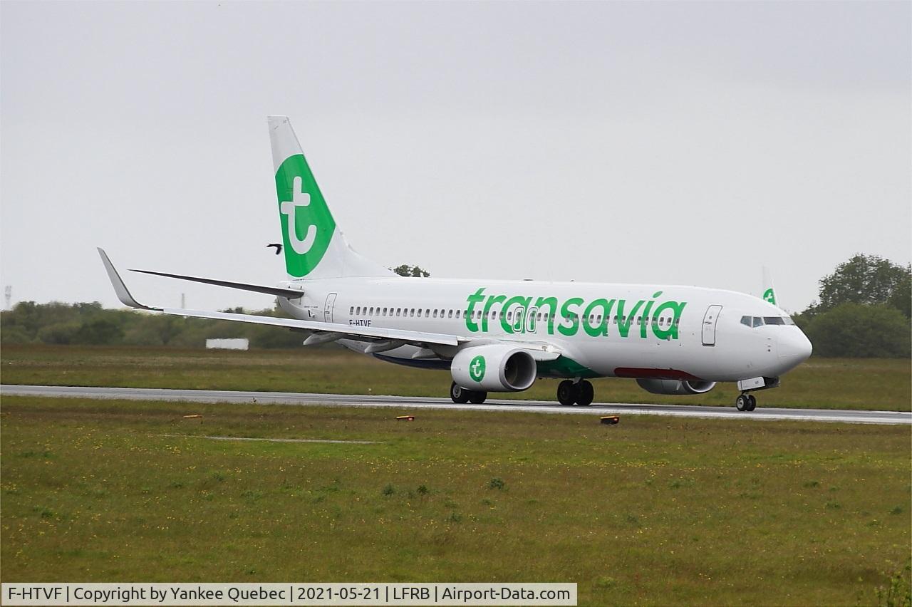 F-HTVF, 2017 Boeing 737-8K2 C/N 62160, Boeing 737-8K2, Taxiing rwy 25L, Brest-Bretagne Airport (LFRB-BES)