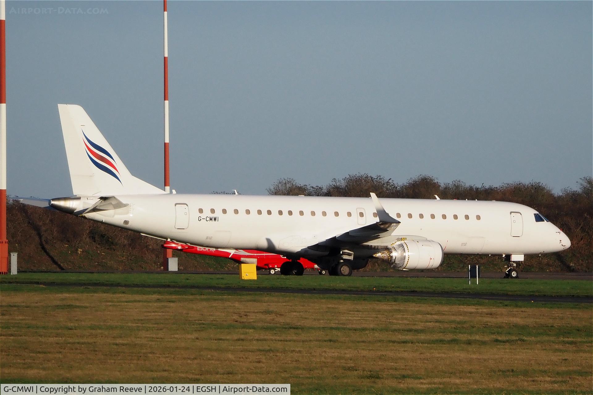 G-CMWI, 2014 Embraer ERJ 190-100 STD C/N 19000659, Parked at Norwich.