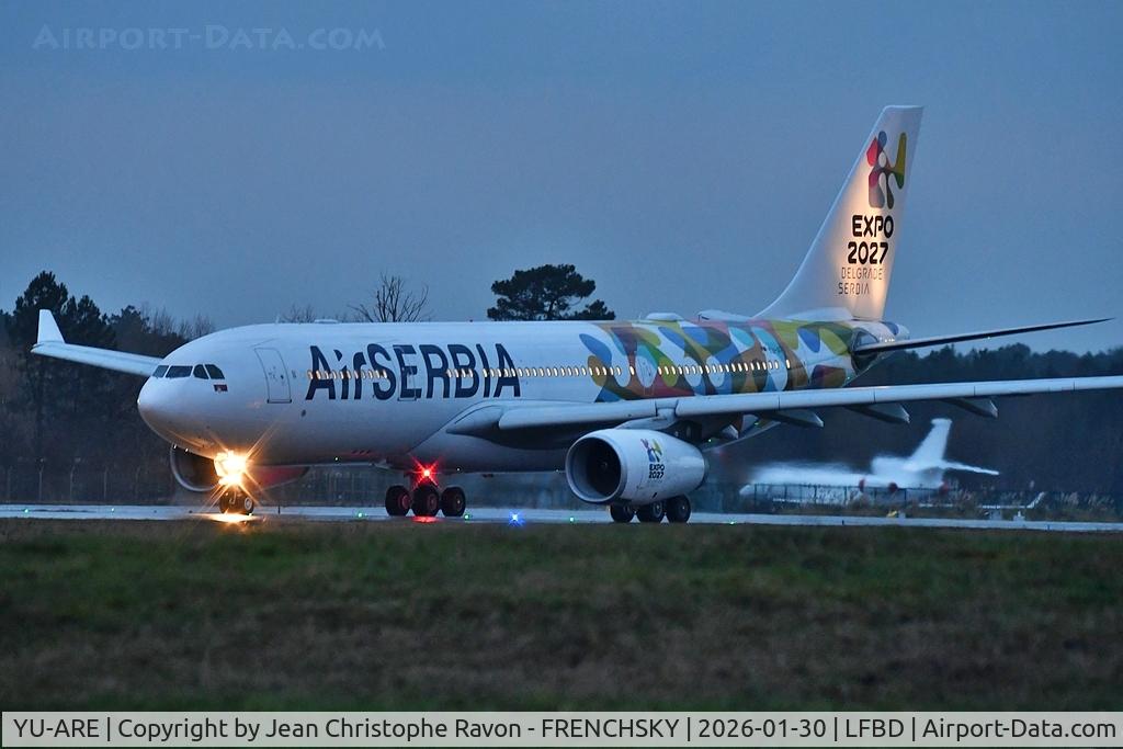 YU-ARE, 2014 Airbus A330-243 C/N 1521, Bordeaux (BOD)	Belgrade (BEG)	JU4041
