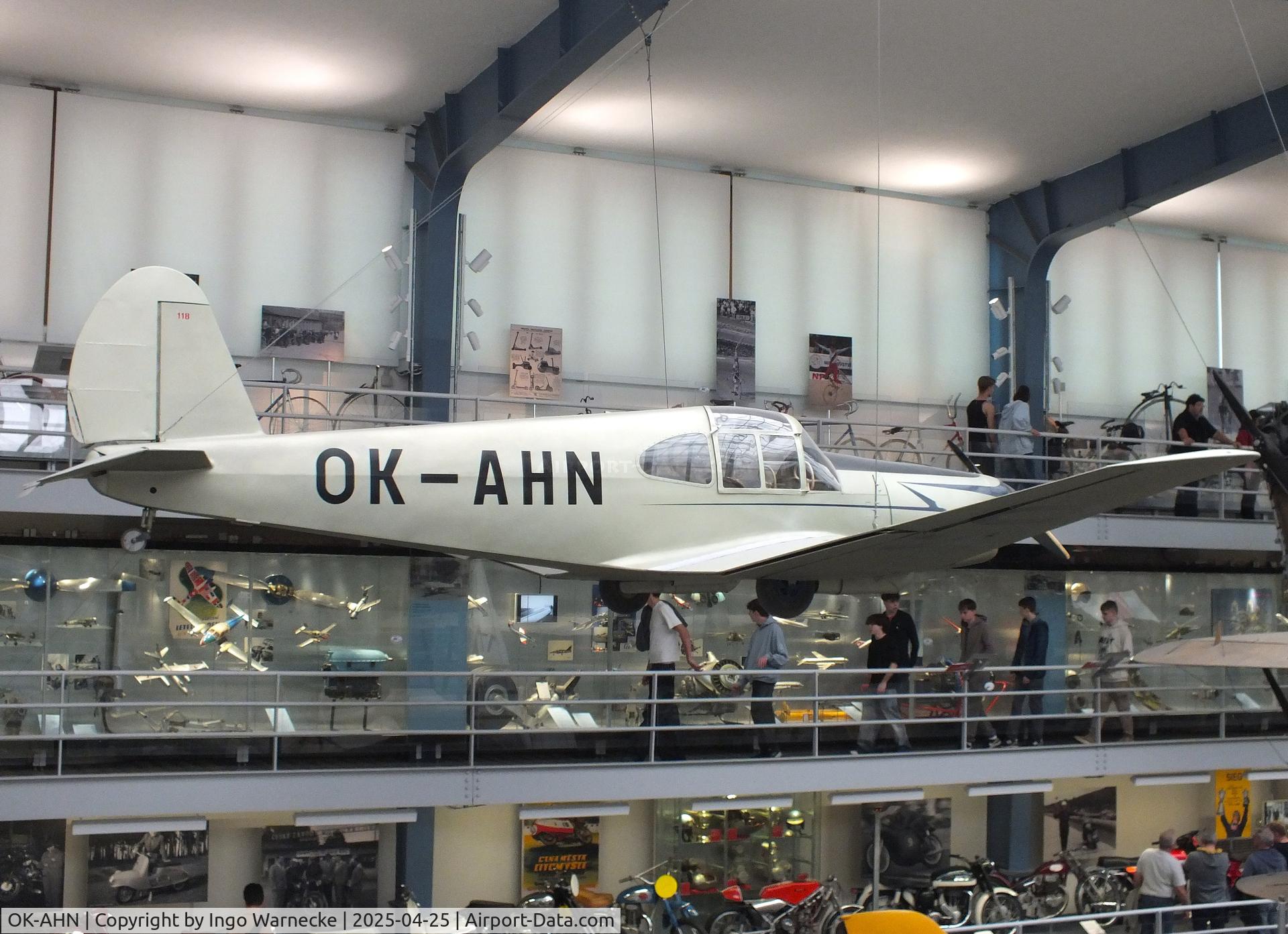 OK-AHN, Benes-Mraz M-1C Sokol C/N 118, Mraz M-1C Sokol (this aircraft made a long distance flight from Prague to Capetown in April/Mai 1947) at the NTM (Narodni Technicke Muzeum / National Technical Museum), Prague