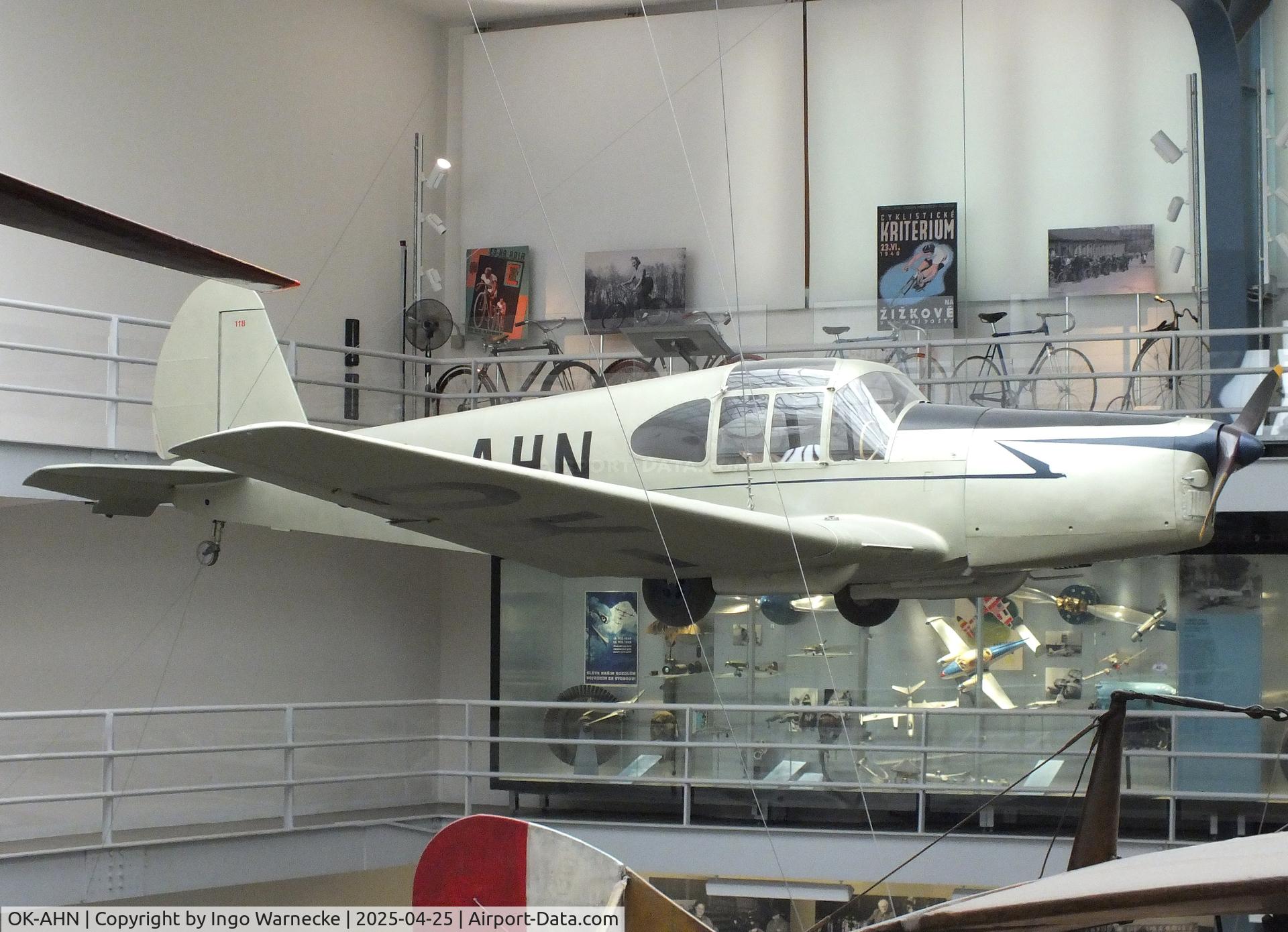 OK-AHN, Benes-Mraz M-1C Sokol C/N 118, Mraz M-1C Sokol (this aircraft made a long distance flight from Prague to Capetown in April/Mai 1947) at the NTM (Narodni Technicke Muzeum / National Technical Museum), Prague