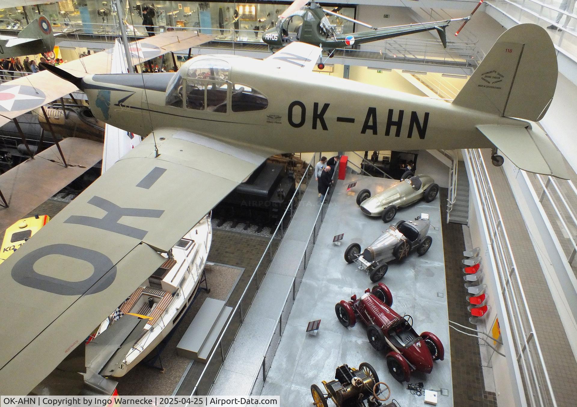OK-AHN, Benes-Mraz M-1C Sokol C/N 118, Mraz M-1C Sokol (this aircraft made a long distance flight from Prague to Capetown in April/Mai 1947) at the NTM (Narodni Technicke Muzeum / National Technical Museum), Prague