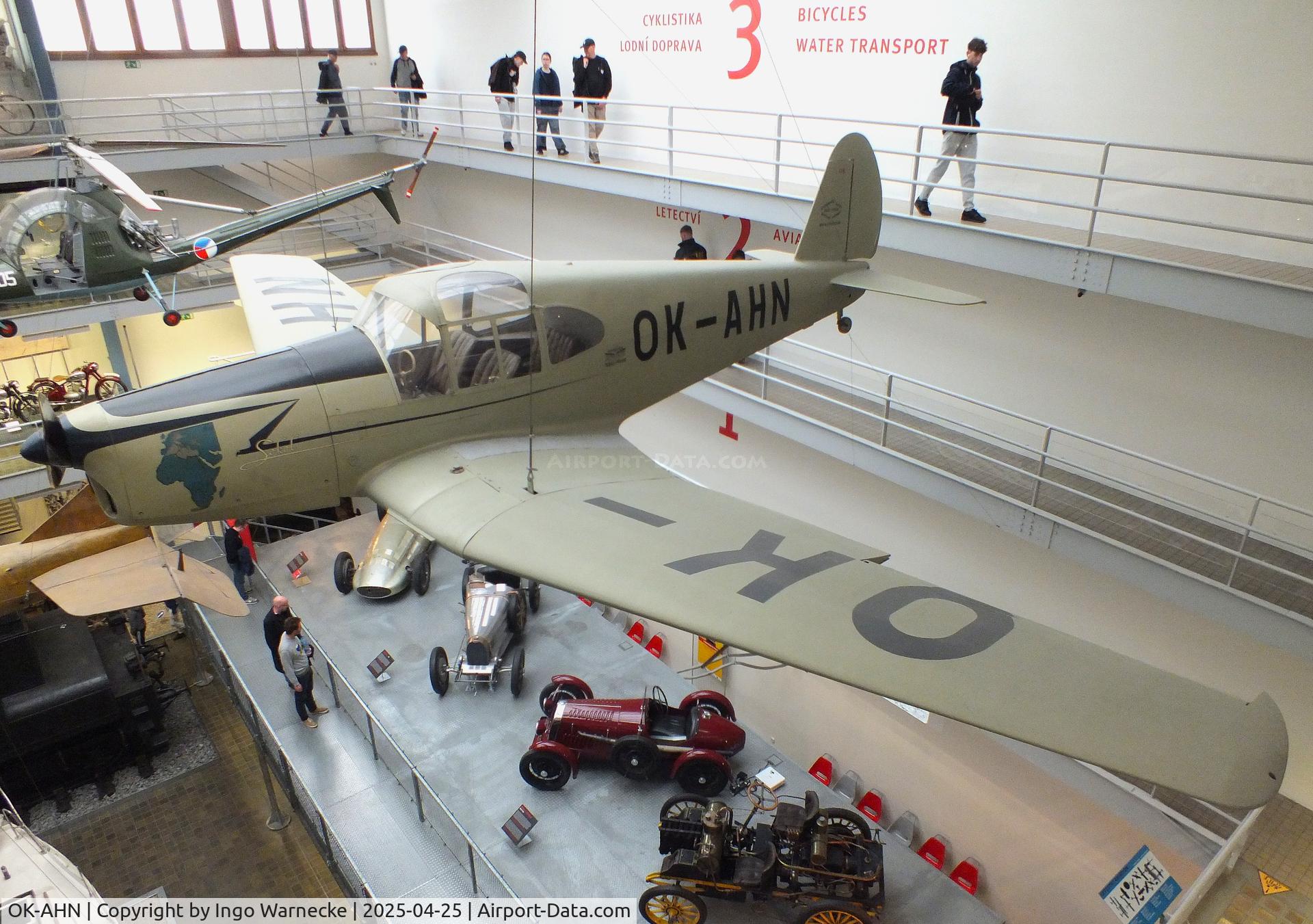 OK-AHN, Benes-Mraz M-1C Sokol C/N 118, Mraz M-1C Sokol (this aircraft made a long distance flight from Prague to Capetown in April/Mai 1947) at the NTM (Narodni Technicke Muzeum / National Technical Museum), Prague
