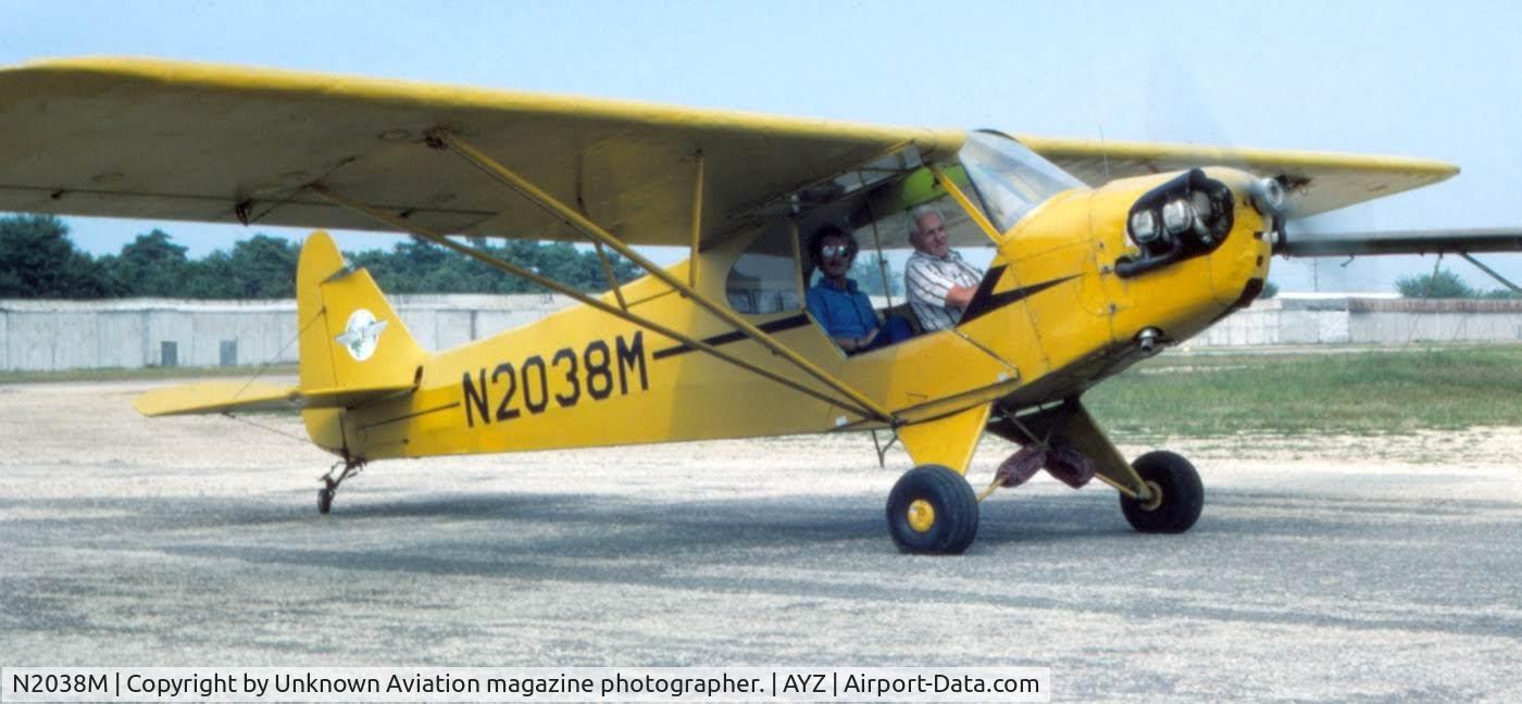 N2038M, 1946 Piper J3C-65 Cub Cub C/N 20806, Joe Ricciardi and Mr Looney doing a run up.