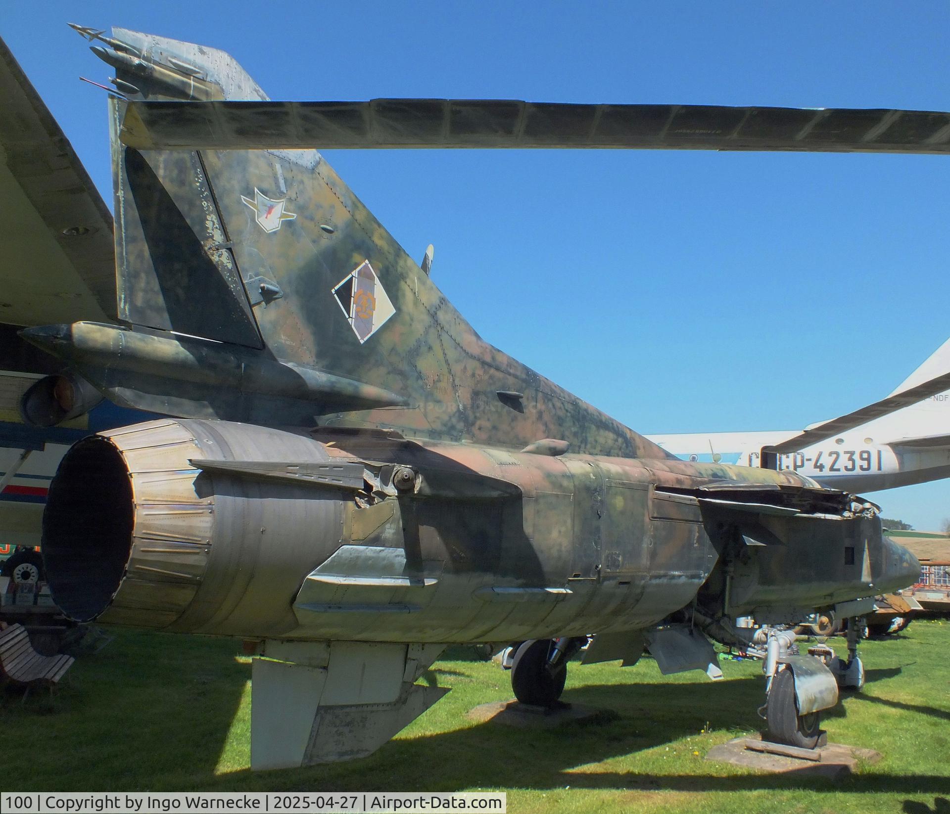 100, Mikoyan-Gurevich MiG-23UB C/N A1038504, Mikoyan i Gurevich MiG-23UB FLOGGER-C (wings/tailplanes dismounted) at the Air Park Zruč-Senec