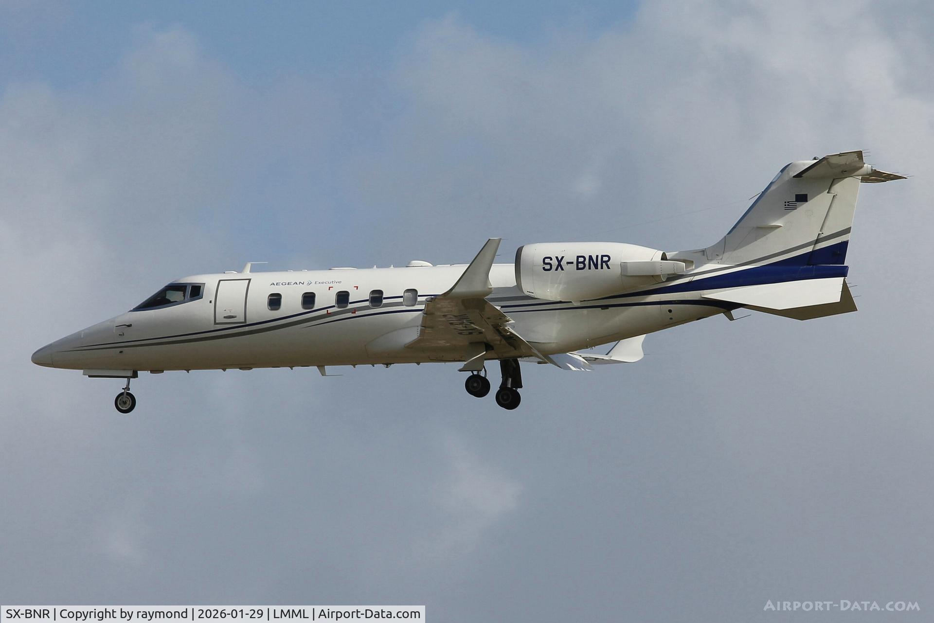 SX-BNR, 2006 Learjet 60 C/N 60-231, Learjet 60 reg SX-BNR of Aegean Executive (Aegean Airlines) landing in Malta RW31.