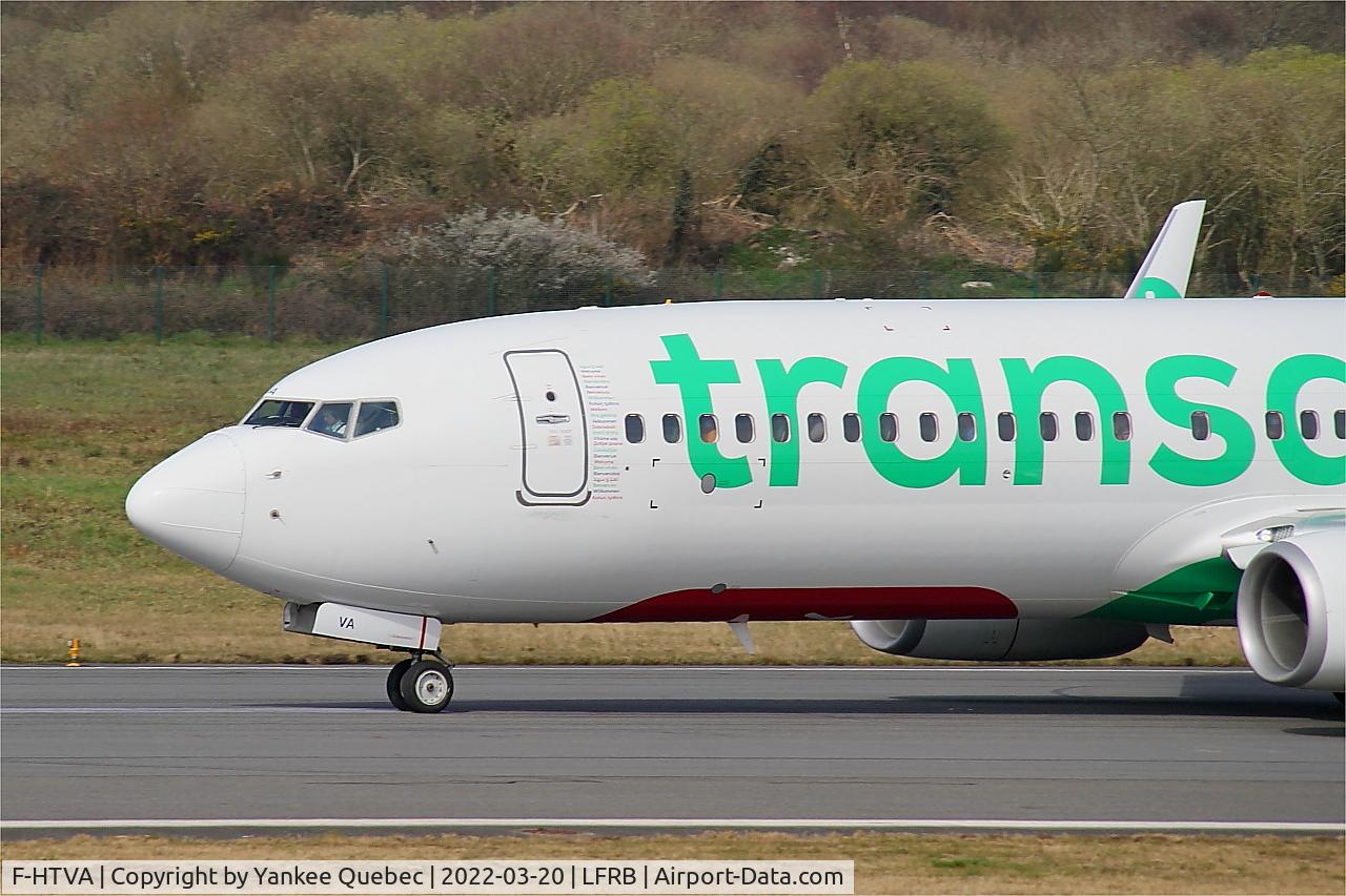 F-HTVA, 2015 Boeing 737-8K2 C/N 62158, Boeing 737-8K2, Taxiing rwy 07R, Brest-Bretagne airport (LFRB-BES)