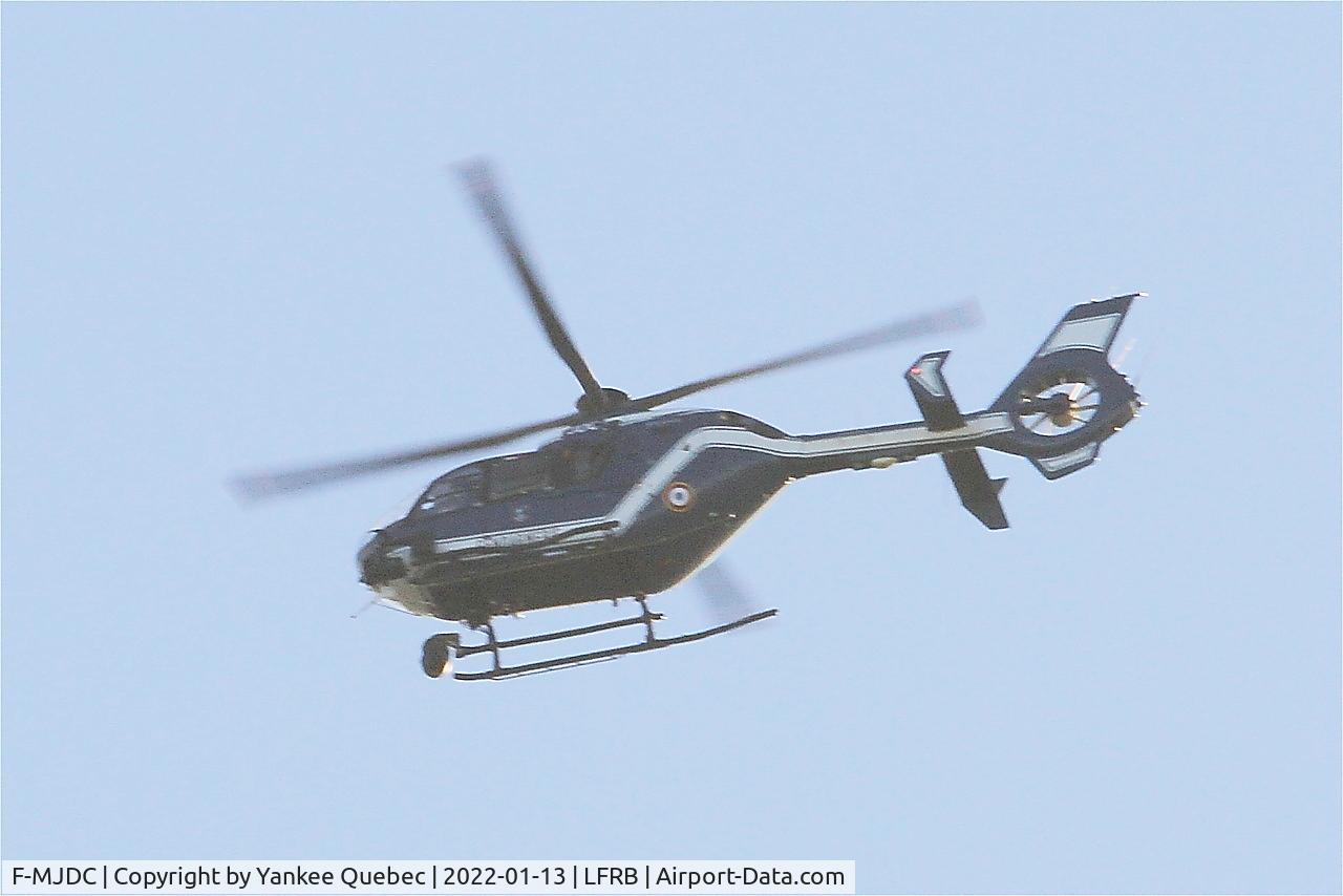 F-MJDC, 2009 Eurocopter EC-135T-2+ C/N 0717, Eurocopter EC-135T-2, Flight over Brest-Bretagne airport (LFRB-BES)