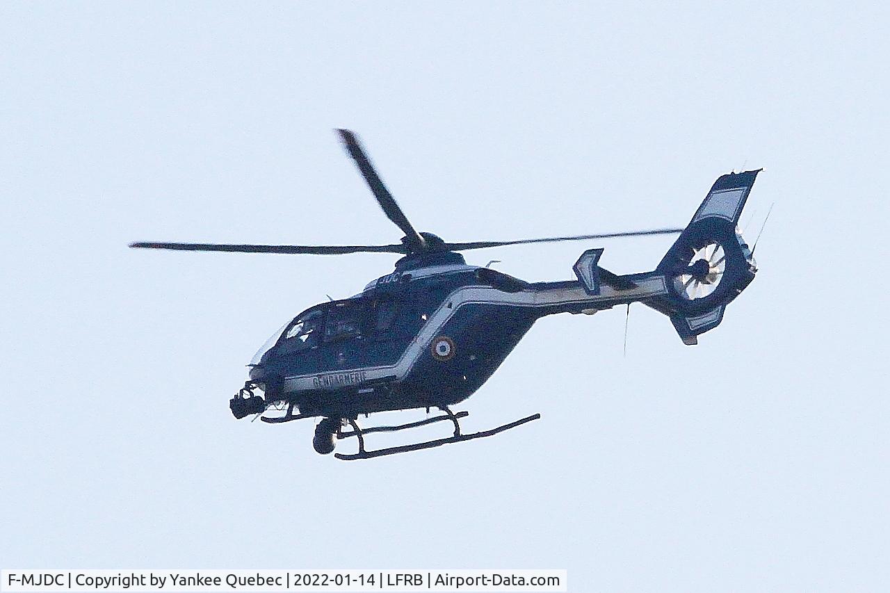 F-MJDC, 2009 Eurocopter EC-135T-2+ C/N 0717, Eurocopter EC-135T-2, Flight over Brest-Bretagne airport (LFRB-BES)