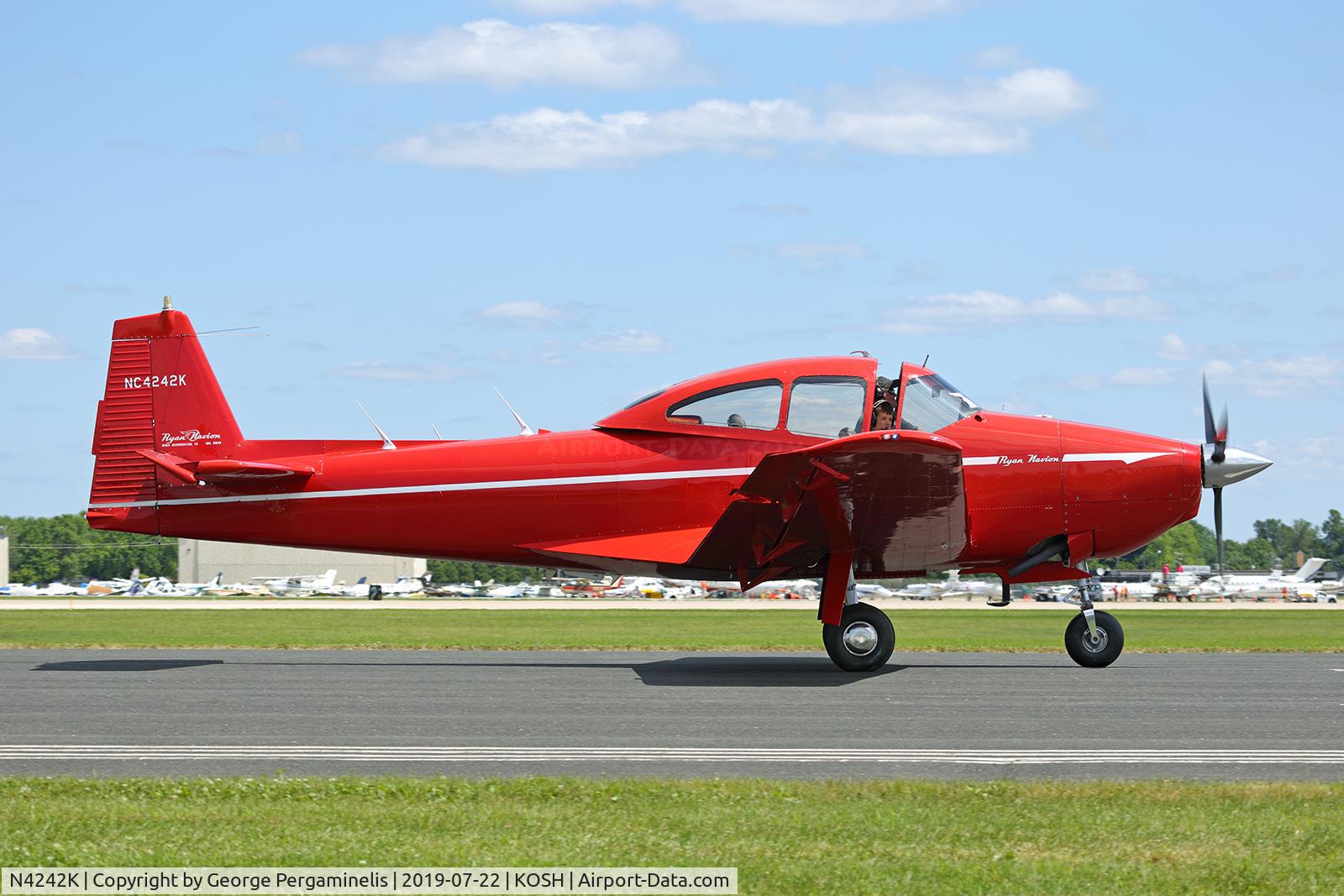N4242K, 1948 Ryan Navion C/N NAV-4-1242, Airventure 2019.
