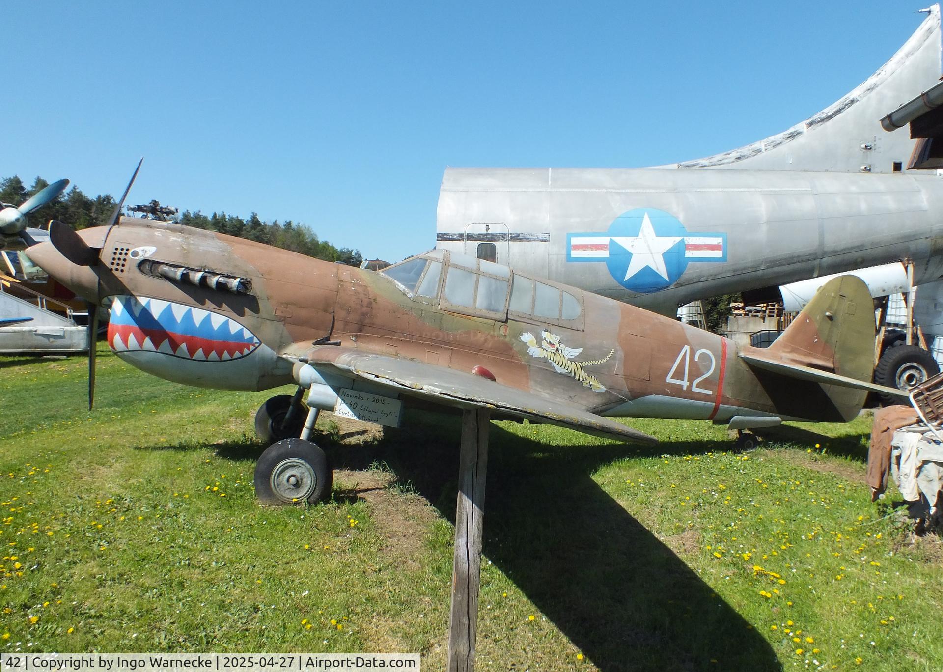 42, Curtiss P-40B Warhawk full scale model C/N 00000, Curtiss P-40B Warhawk full scale model (built for movie about the Flying Tigers) at the Air Park Zruč-Senec