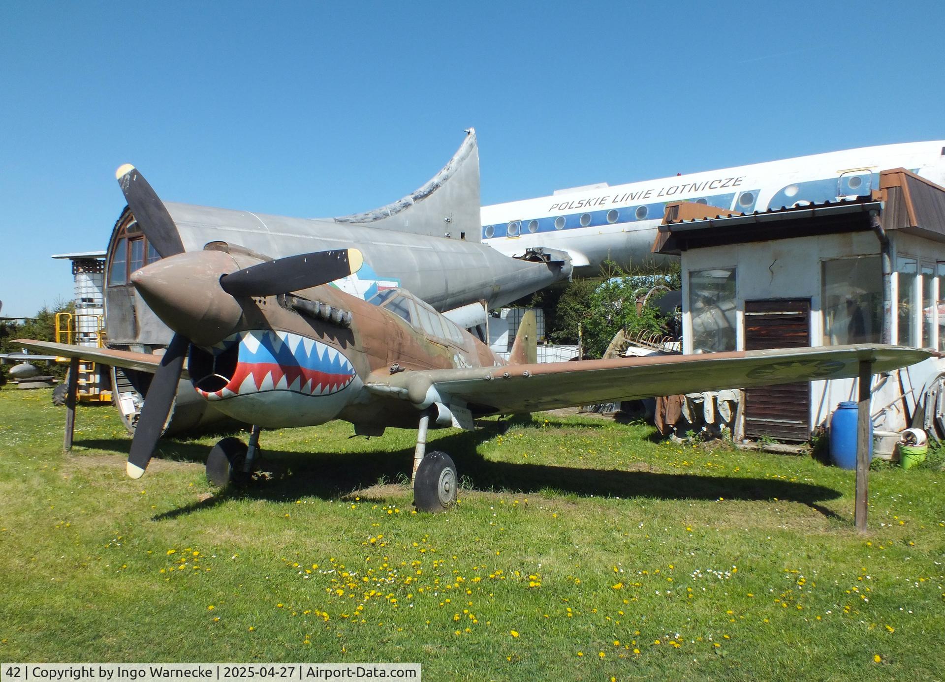 42, Curtiss P-40B Warhawk full scale model C/N 00000, Curtiss P-40B Warhawk full scale model (built for movie about the Flying Tigers) at the Air Park Zruč-Senec