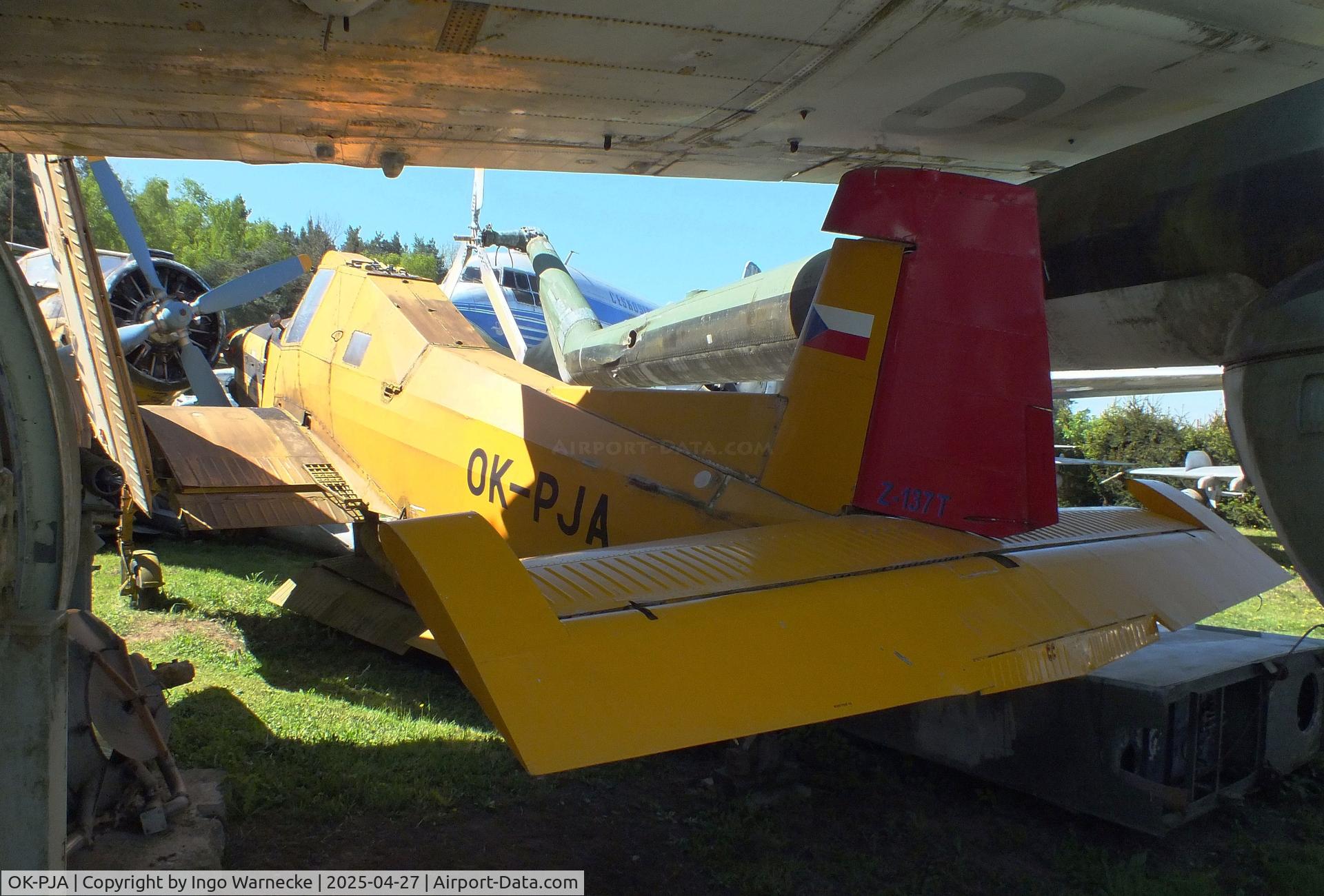 OK-PJA, Zlin Z-37T Agro-Turbo C/N 001, Zlin Z-37T Agro-Turbo prototype (port wing folded/starboard wing dismounted) at the Air Park Zruč-Senec