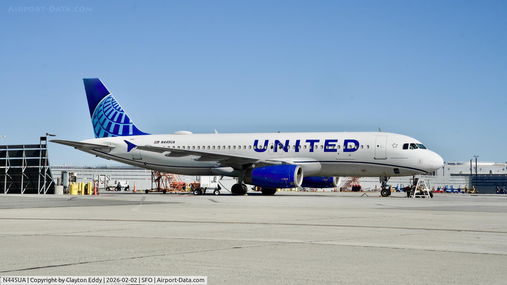 N445UA, 1998 Airbus A320-232 C/N 826, SFO 2026