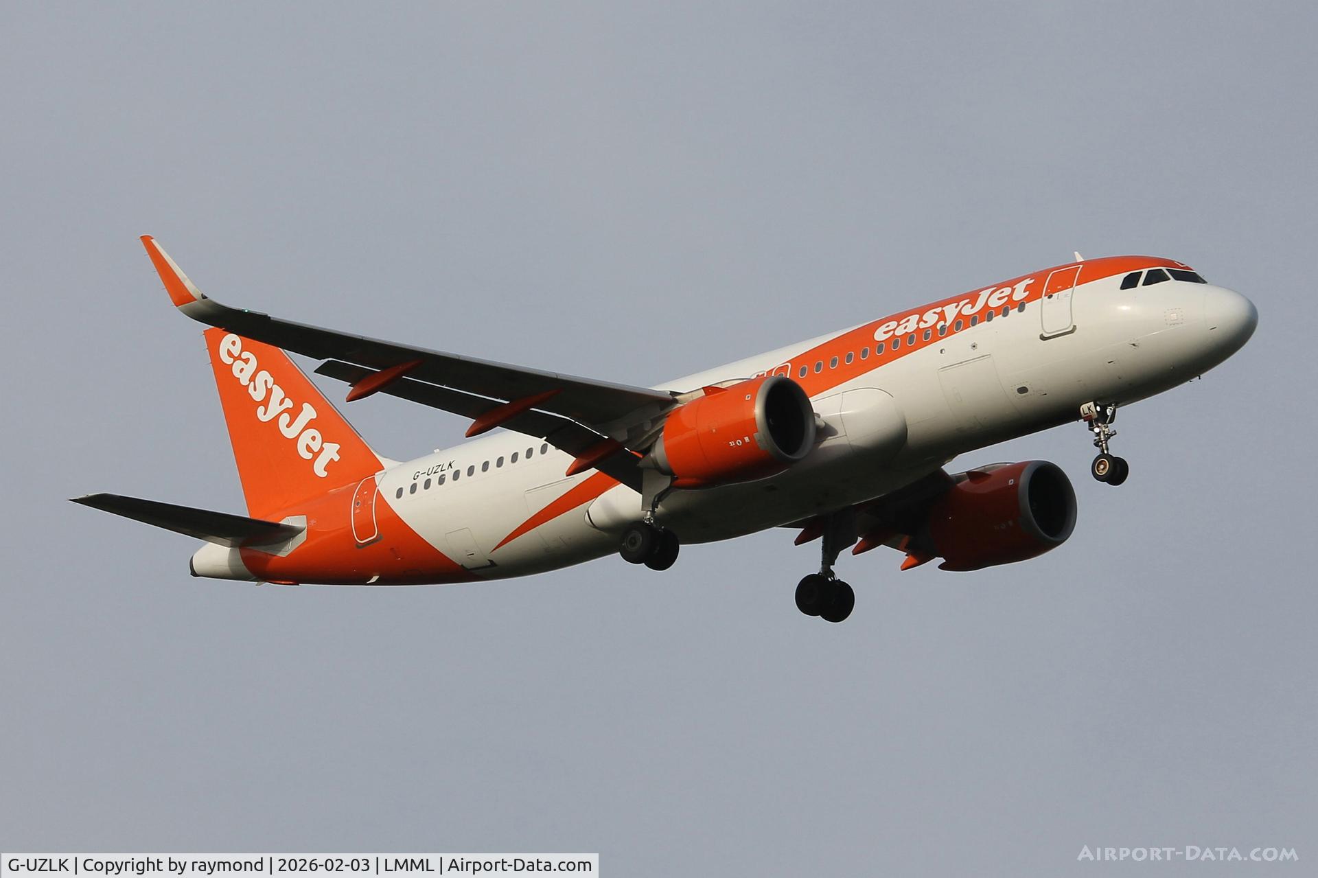 G-UZLK, 2020 Airbus A320-251N C/N 9504, Airbus A320-251N reg G-UZLK of Easyjetlanding in Malta RW13.