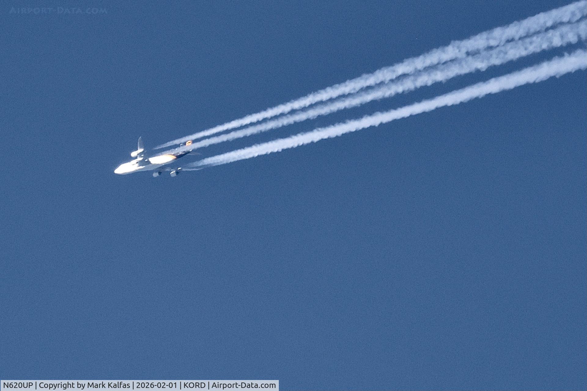 N620UP, Boeing 747-8F C/N 65787, B748 UPS Boeing 747-8  N620UP, UPS 66 enroute SDF-ANC FL360 over O'Hare