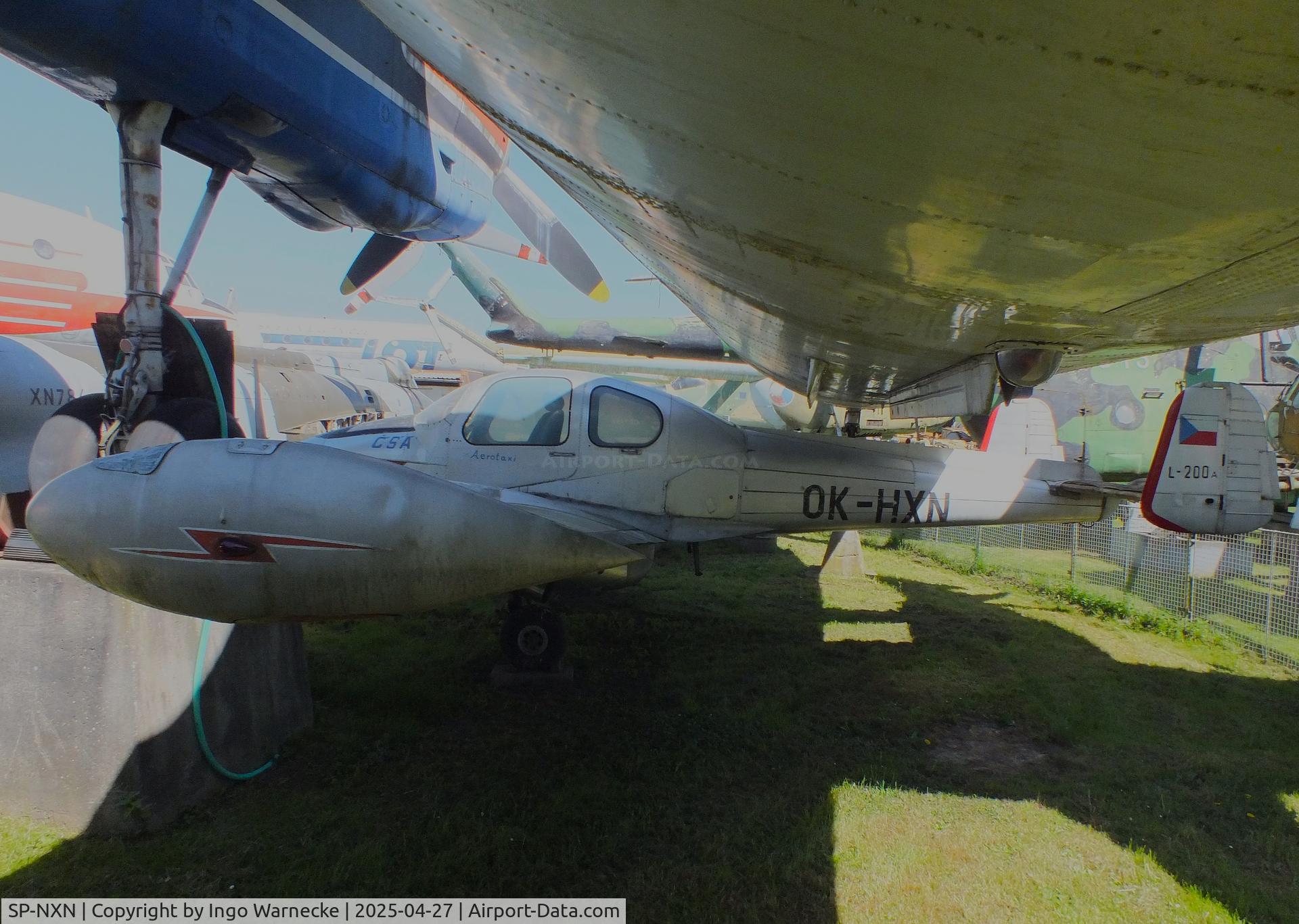 SP-NXN, Let L-2000 Morava C/N 171312, Let L-200D Morava, displayed as 'OK-HXN' at the Air Park Zruč-Senec