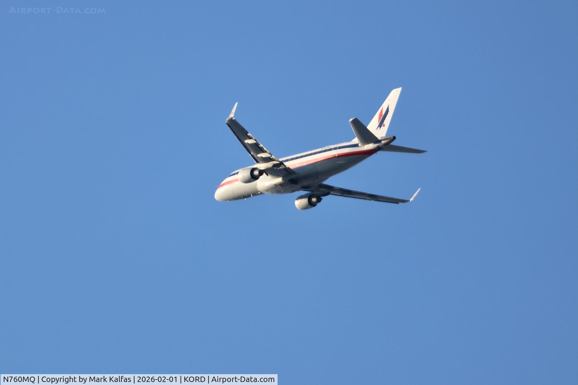 N760MQ, 2009 Embraer 170STD (ERJ-170-100STD) C/N 17000294, E170 Envoy/ American Eagle EMBRAER ERJ 170-100 STD N760MQ ENY3532 ORD-FSD