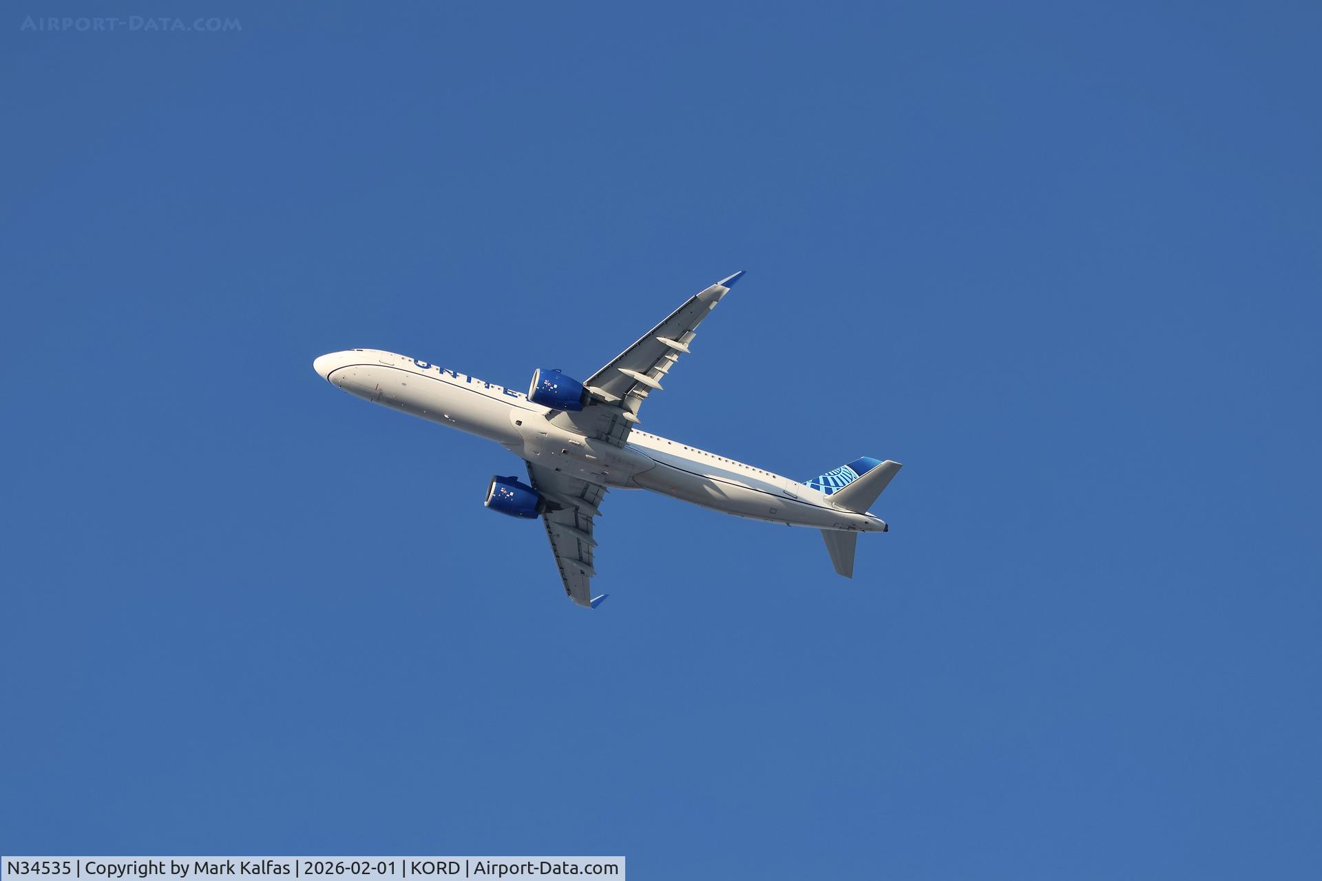 N34535, 2025 Airbus A321-271NX C/N 12332, A21N United Airbus A321neo, N34535, UA1577 ORD-SFO