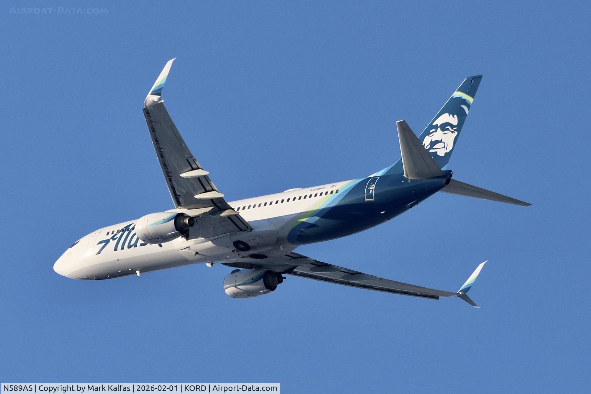 N589AS, 2007 Boeing 737-890 C/N 35686, B738 Alaska Boeing 737-890, N589AS ASA1447 ORD-SAN