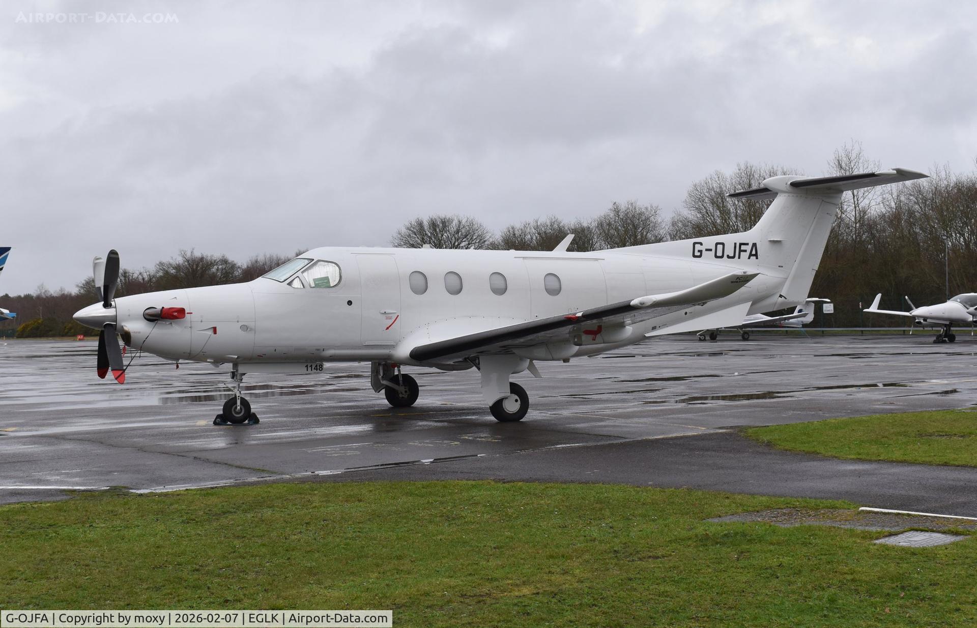 G-OJFA, 2009 Pilatus PC-12/47E C/N 1148, Pilatus PC-12/47E at Blackbushe in new all white colourscheme.