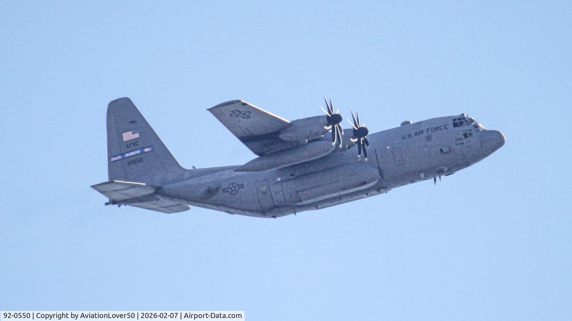 92-0550, 1993 Lockheed C-130H Hercules C/N 382-5321, C-130H BRAVE50 KMGE --> KMGE