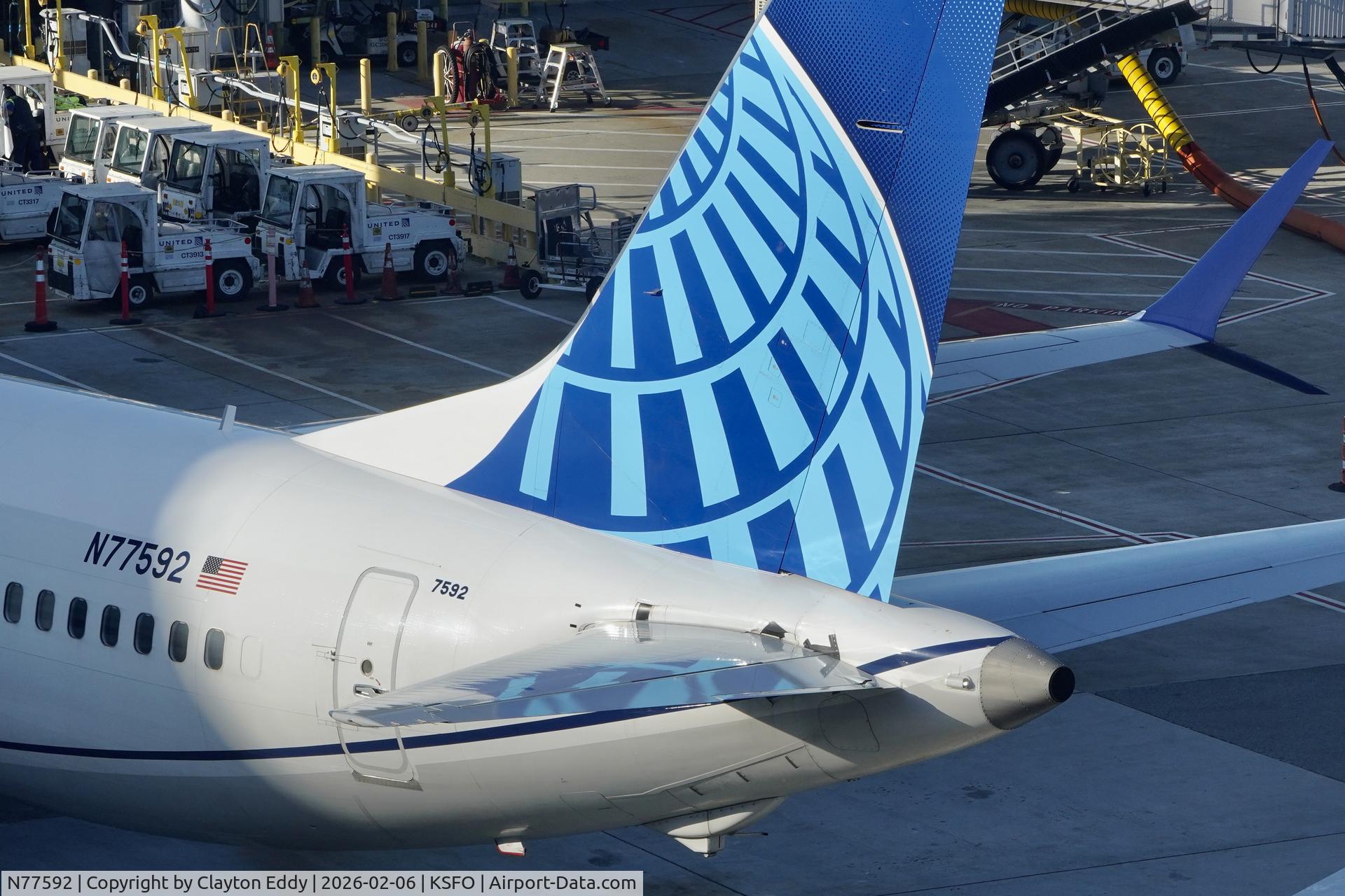 N77592, 2025 Boeing 737 MAX 9 C/N 67638, Sky Terrace SFO 2026