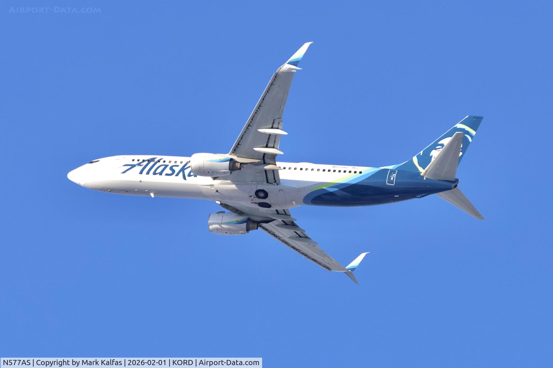 N577AS, 2007 Boeing 737-890 C/N 35186, B738 Alaska Airlines Boeing 737-890 N577AS ASA407 ORD-SEA