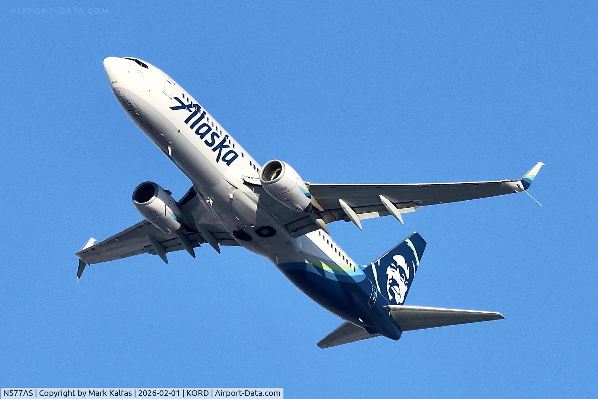 N577AS, 2007 Boeing 737-890 C/N 35186, B738 Alaska Airlines Boeing 737-890 N577AS ASA407 ORD-SEA