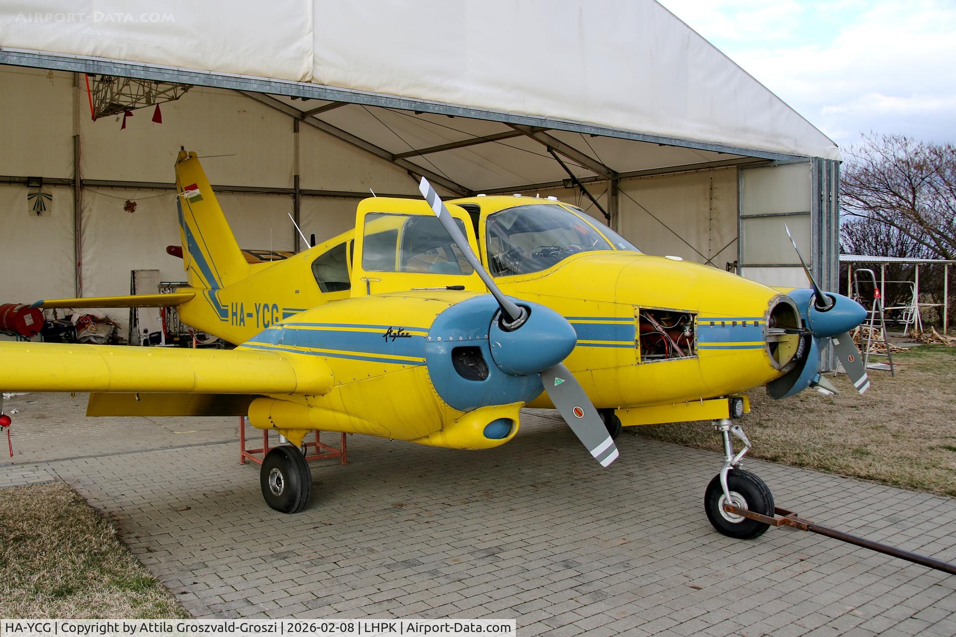 HA-YCG, 1960 Piper PA-23-250 Aztec C/N 27-334, LHPK - Siófok-Kiliti, Papkutapuszta Airport, Hungary