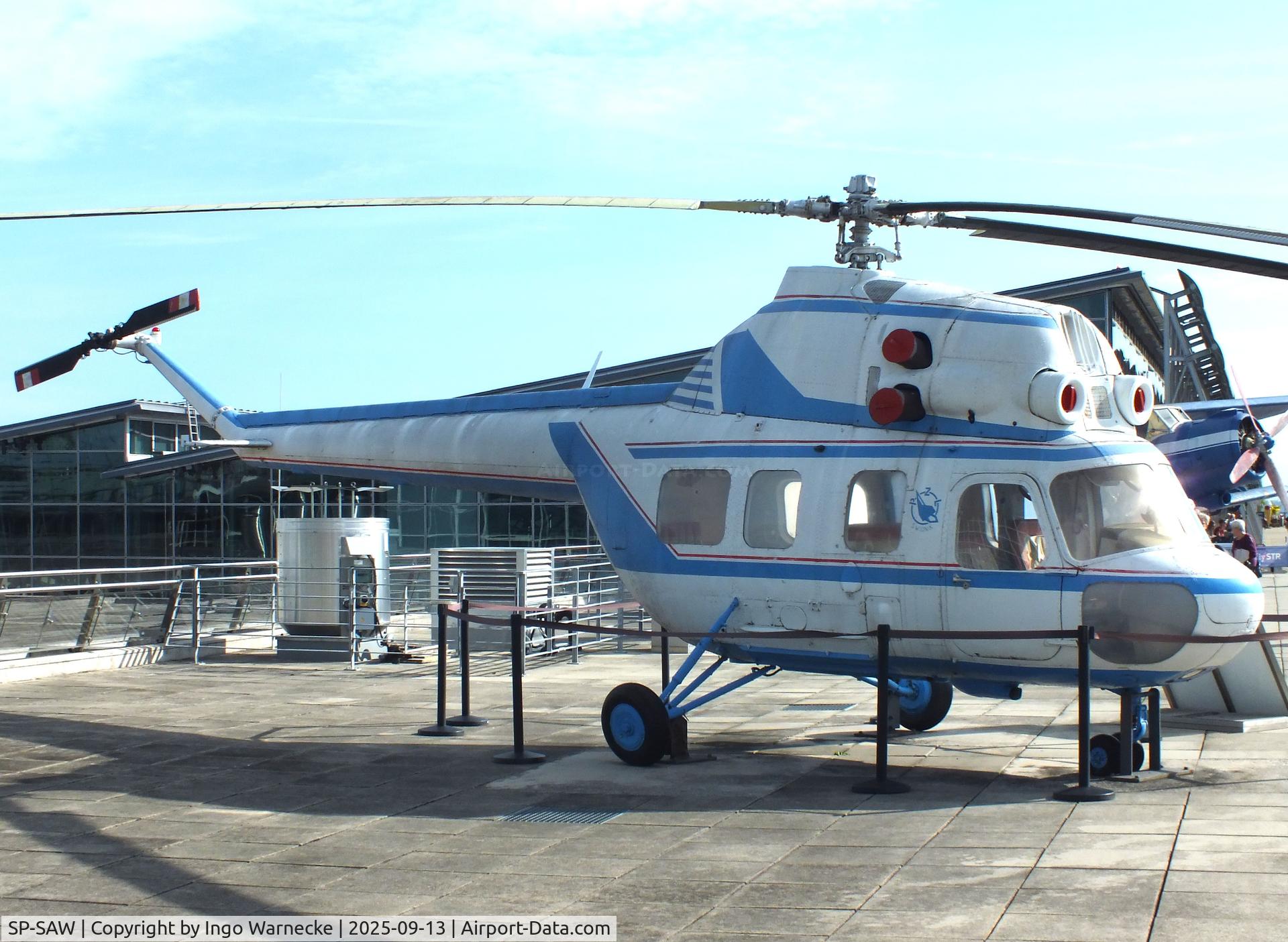 SP-SAW, PZL-Swidnik Mi-2 C/N 52 9021 124, Mil (PZL-Swidnik) Mi-2 HOPLITE preserved at Stuttgart airport