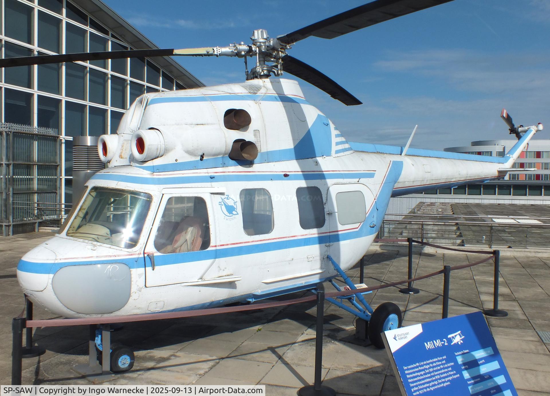 SP-SAW, PZL-Swidnik Mi-2 C/N 52 9021 124, Mil (PZL-Swidnik) Mi-2 HOPLITE preserved at Stuttgart airport