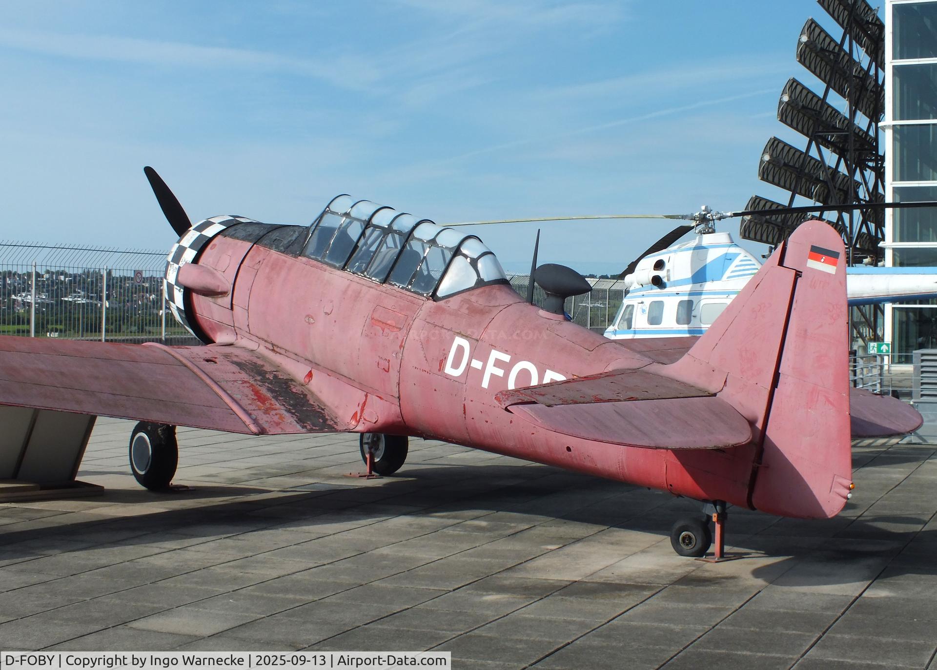 D-FOBY, 1941 North American AT-6A Texan C/N 1608, North American AT-6A Texan preserved at Stuttgart airport