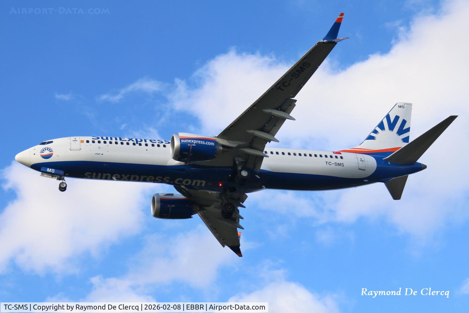 TC-SMS, 2025 Boeing 737-8 MAX C/N 65328, Short final at Brussels Airport.