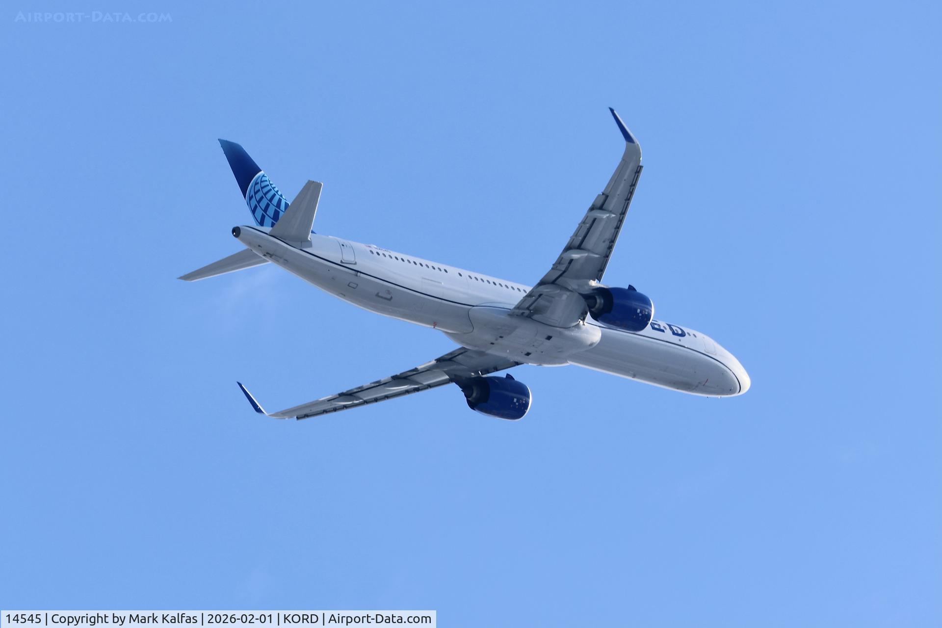 14545, 2025 Airbus A321-271NX C/N 12633, A21N United Airbus A321neo N14545 UA1373 ORD- IAH